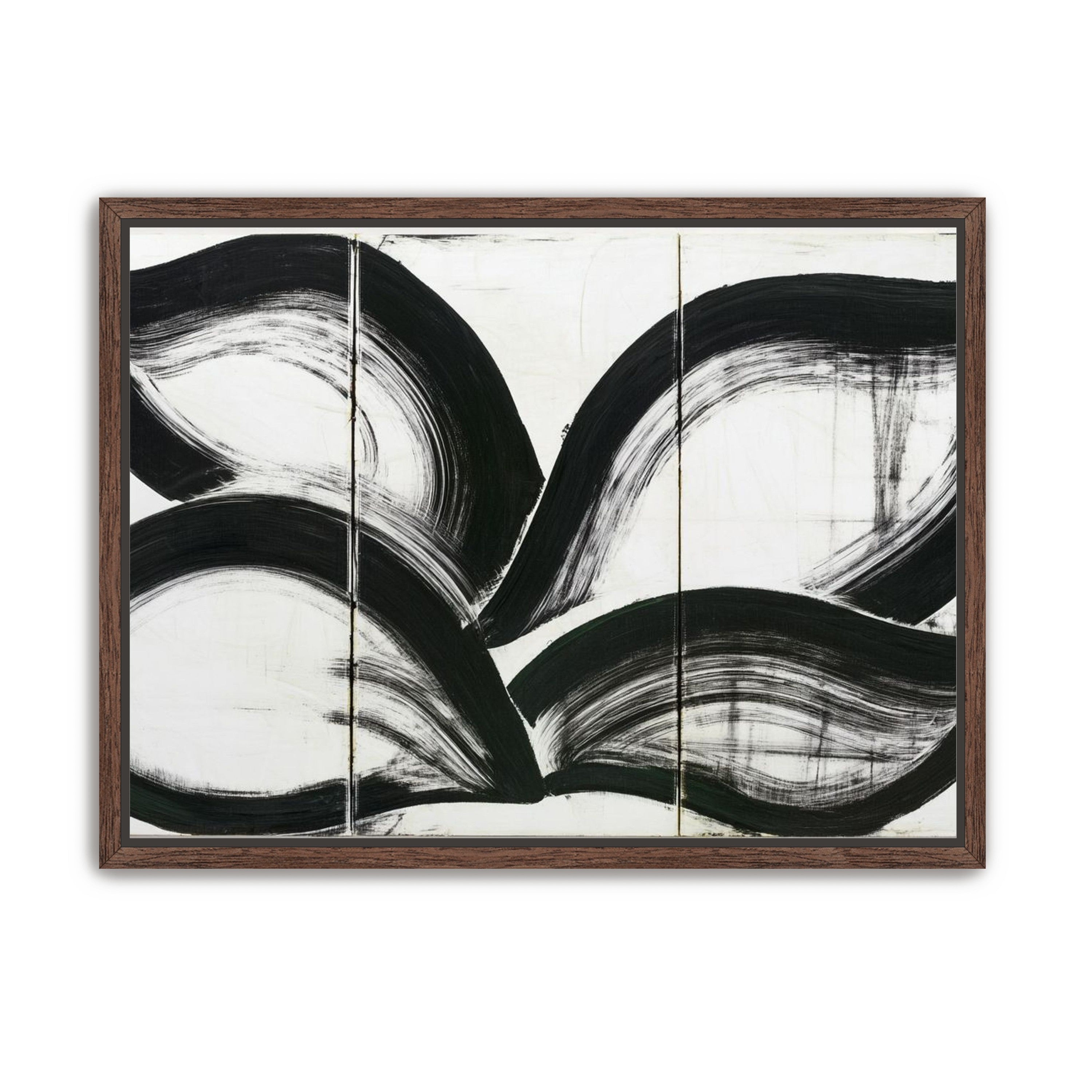 Black arcs across white panels