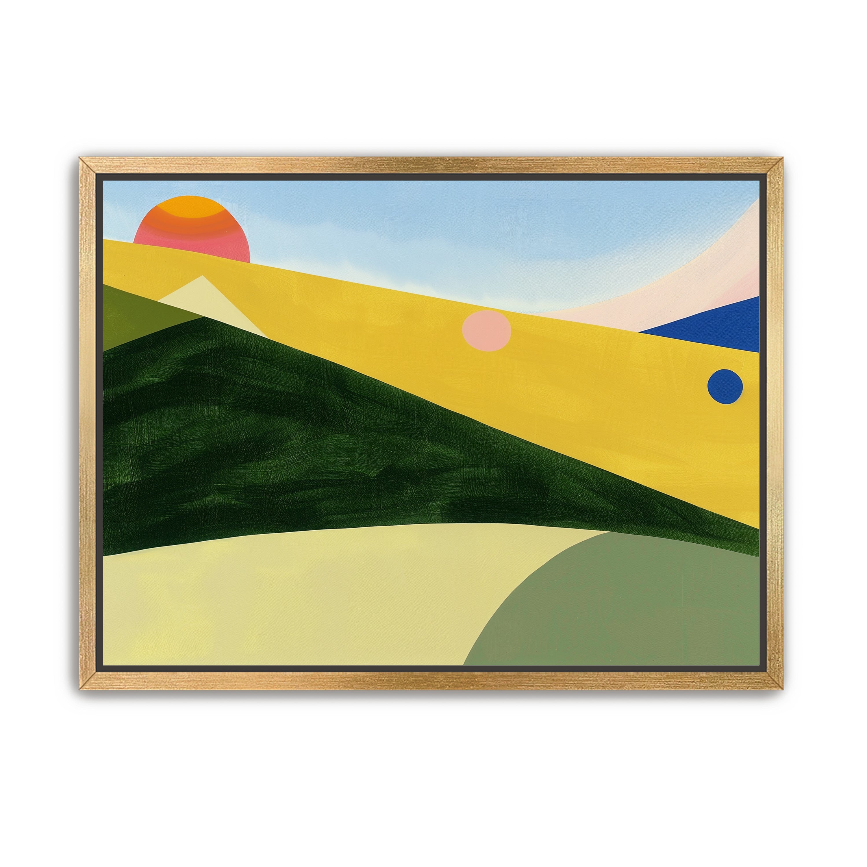 Three suns over rolling hills