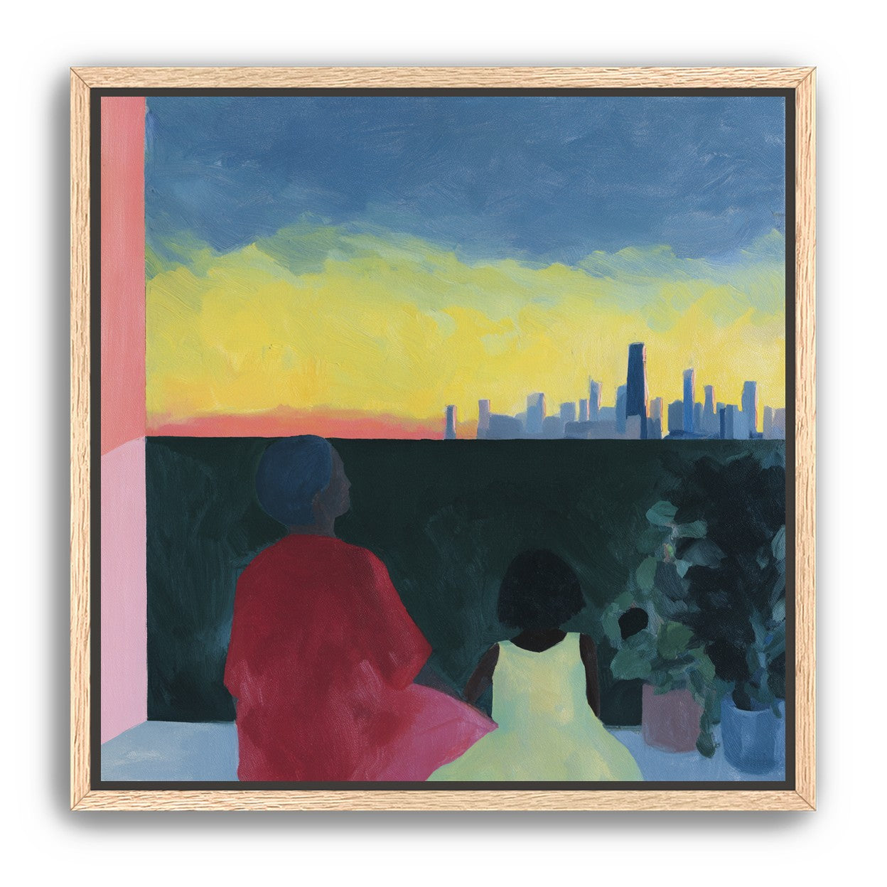 Yellow sky over the skyline