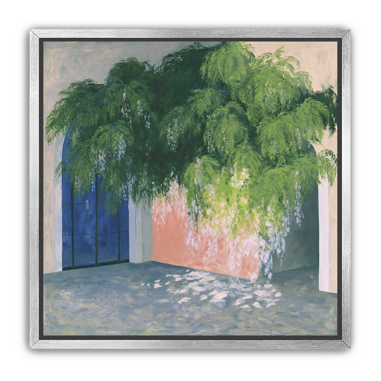 Blossoms over the blue door