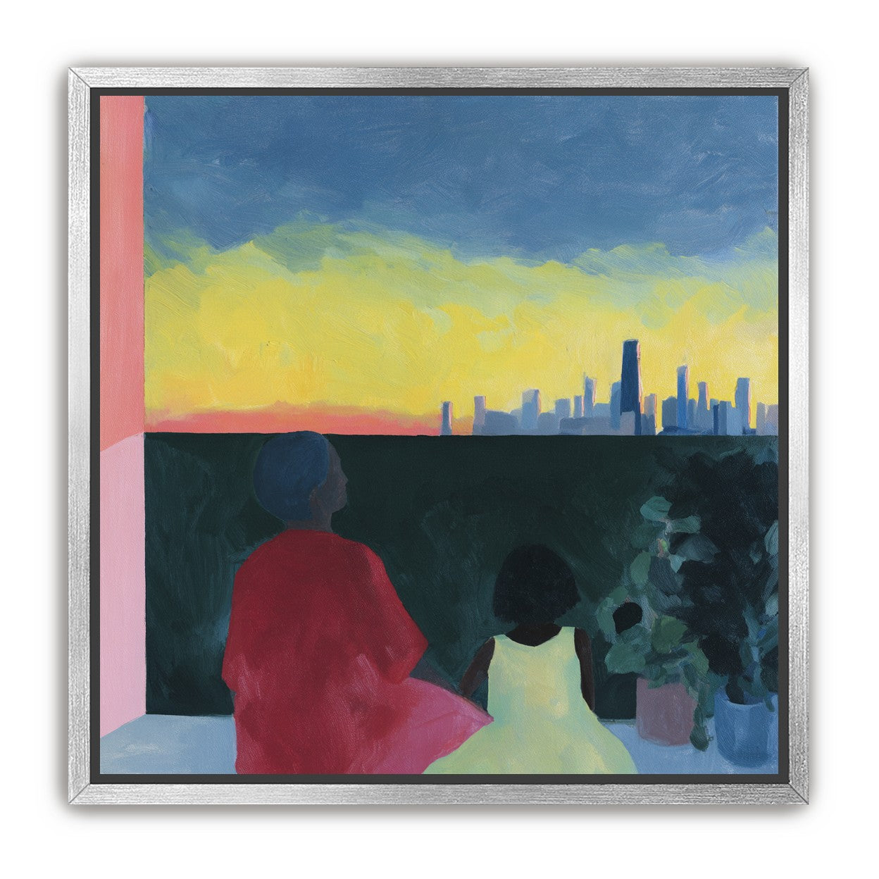 Yellow sky over the skyline