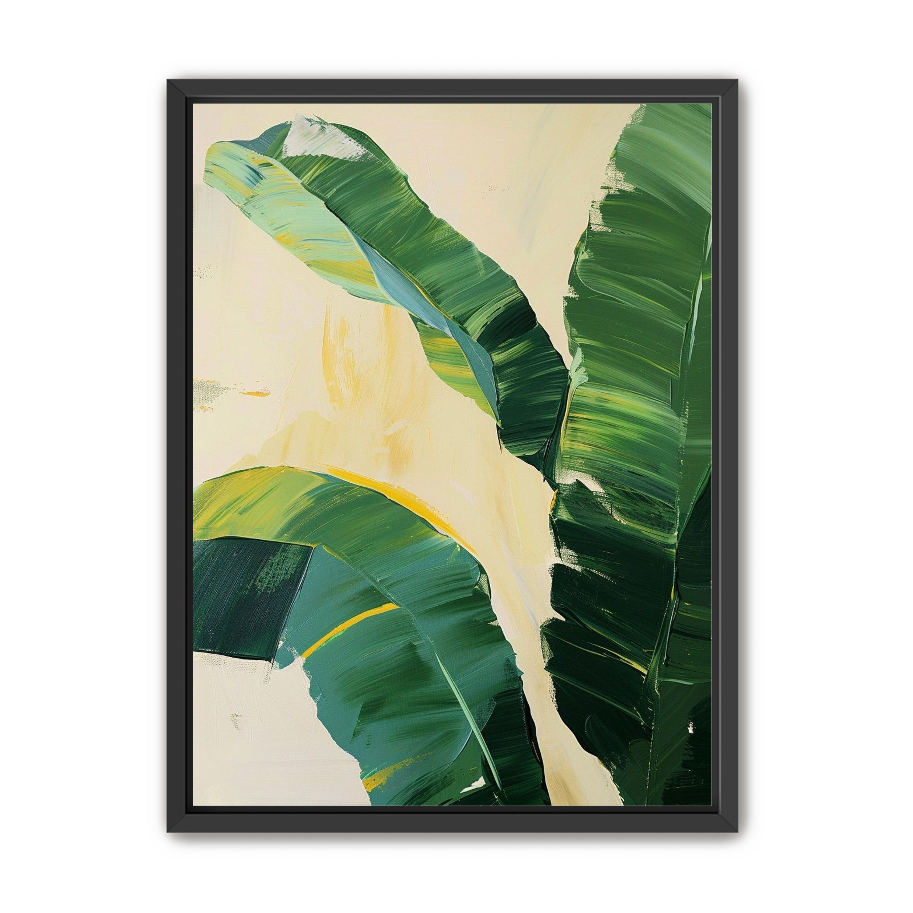 Green leaves in soft cream light