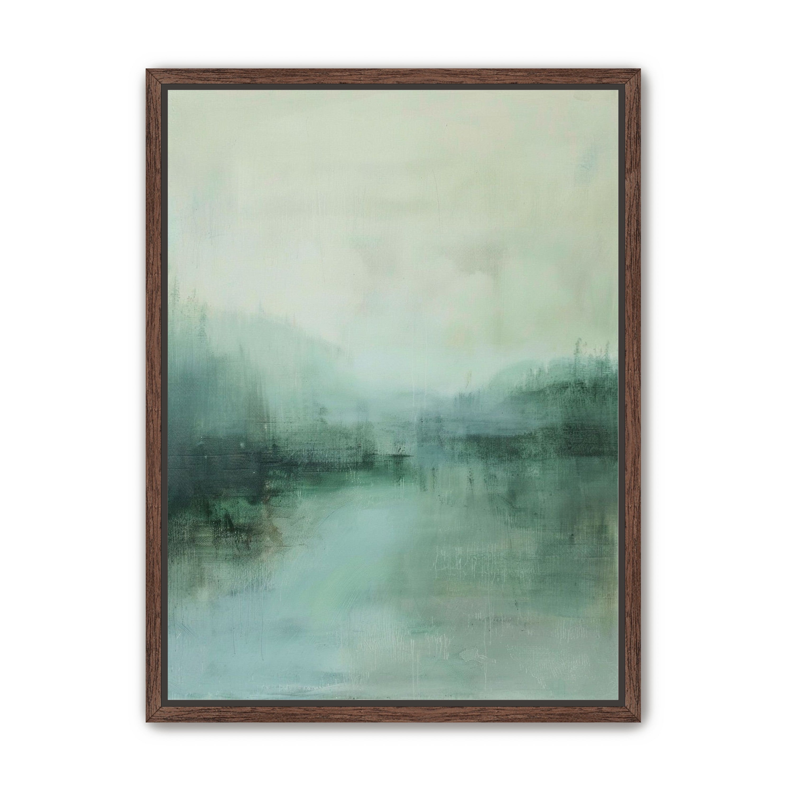 Misty harbor with boats