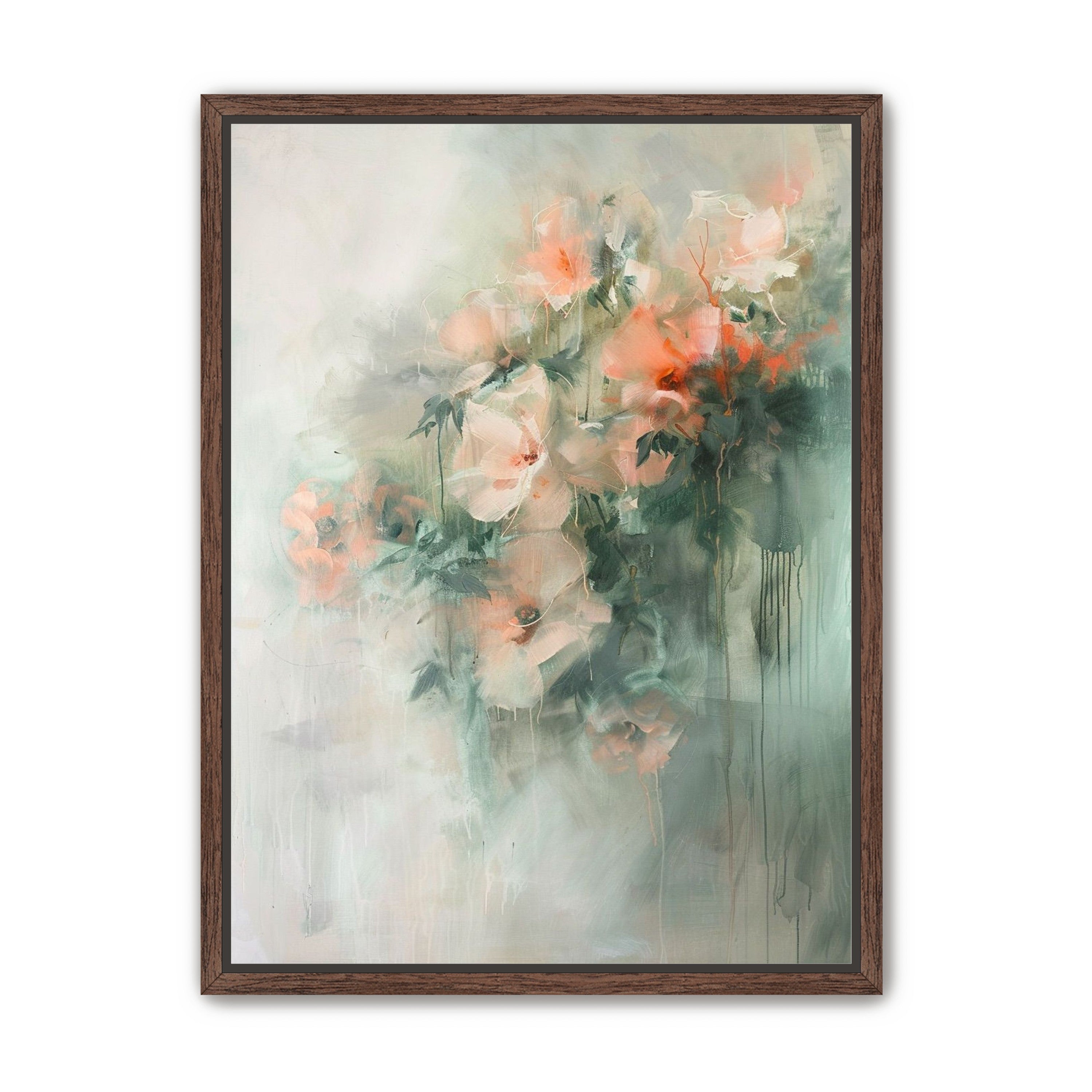 Pale flowers within the mist
