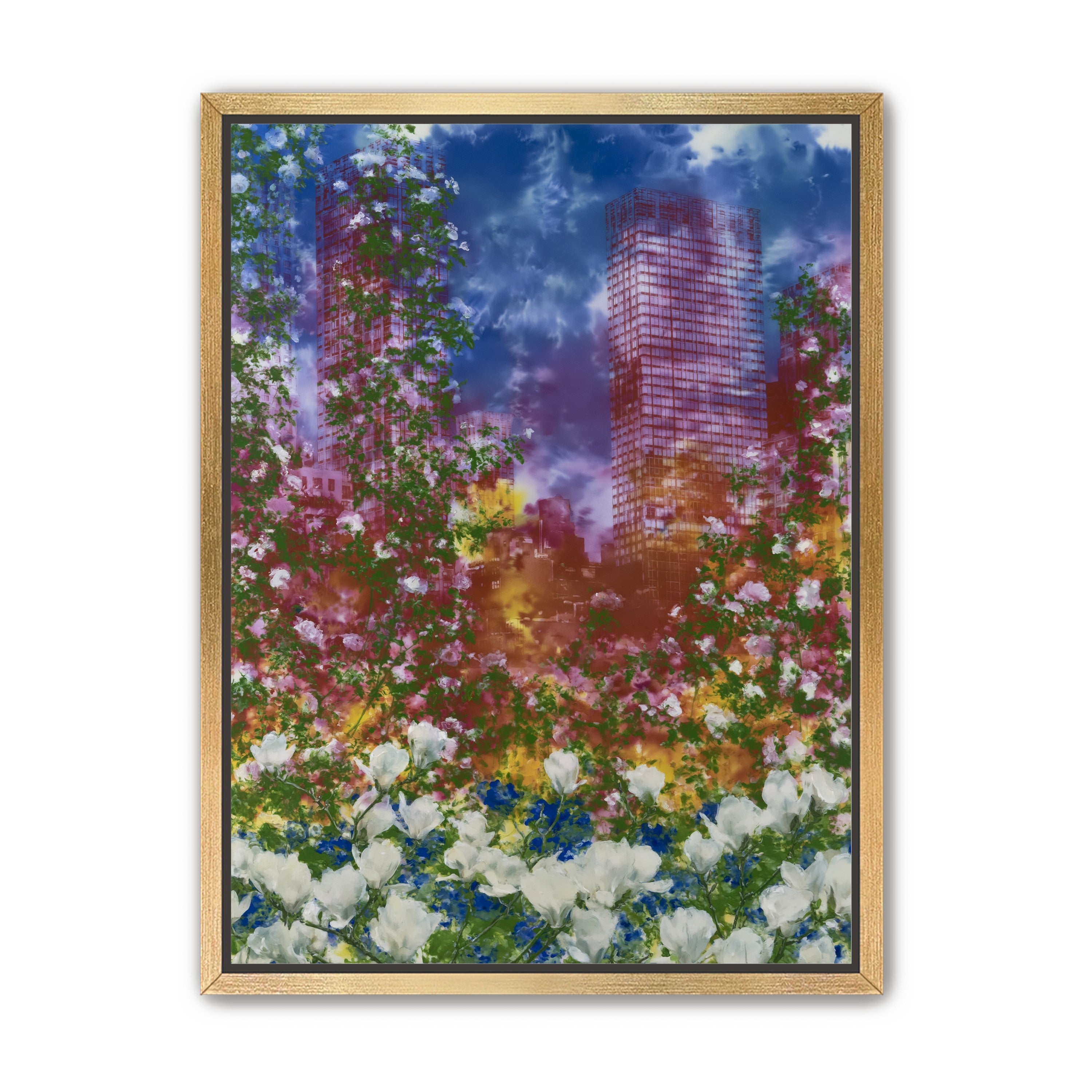 Flowers before storm towers