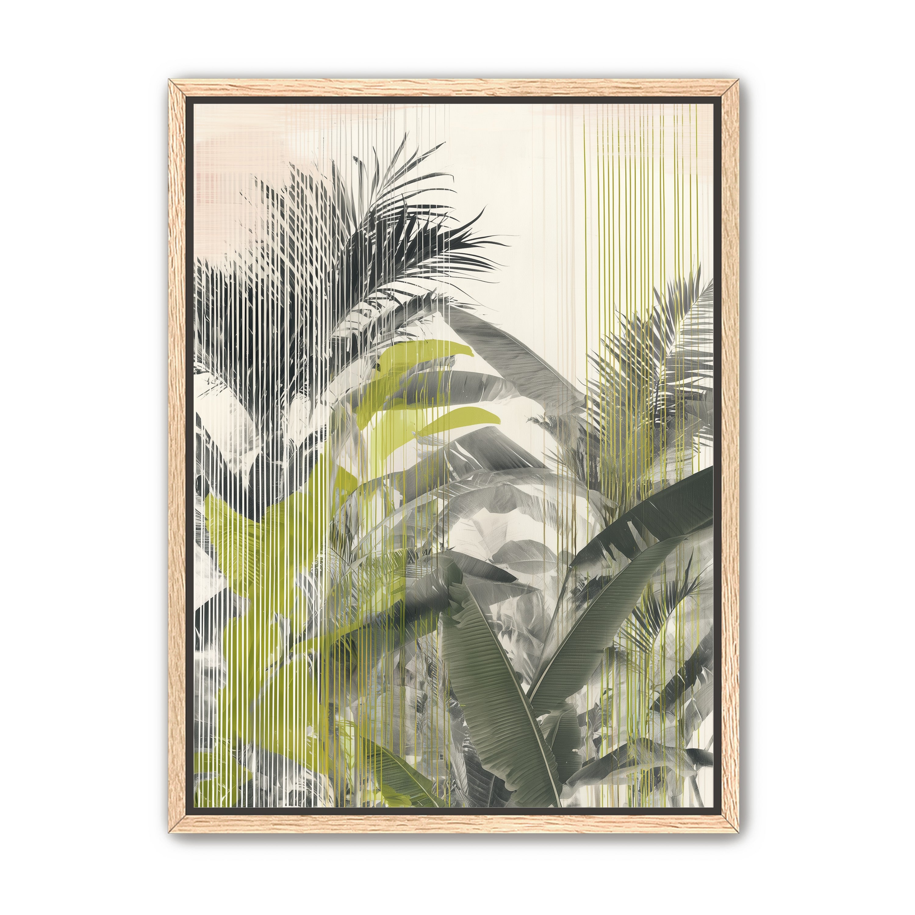Chartreuse rain through palms
