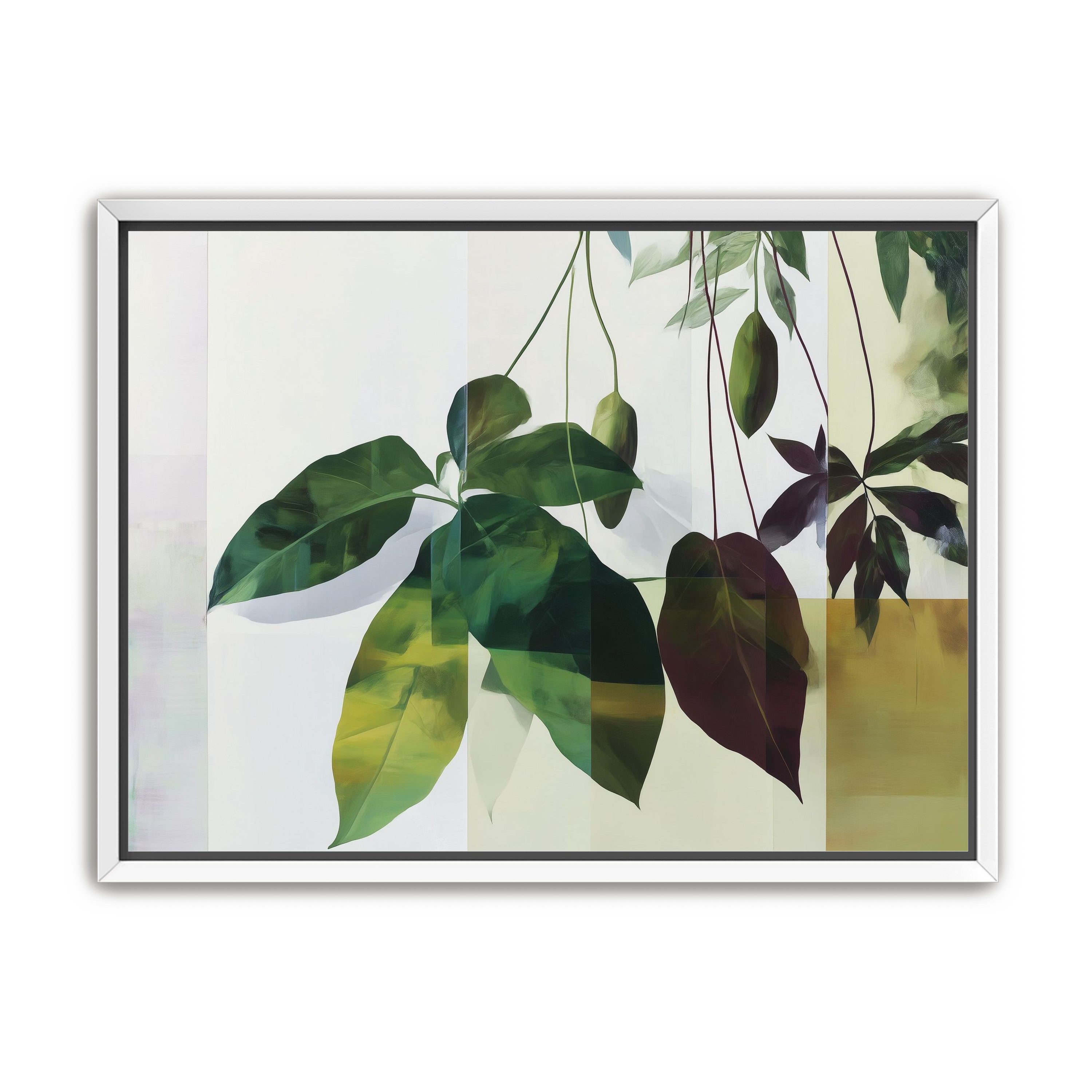 Leaves crossing the pale grid