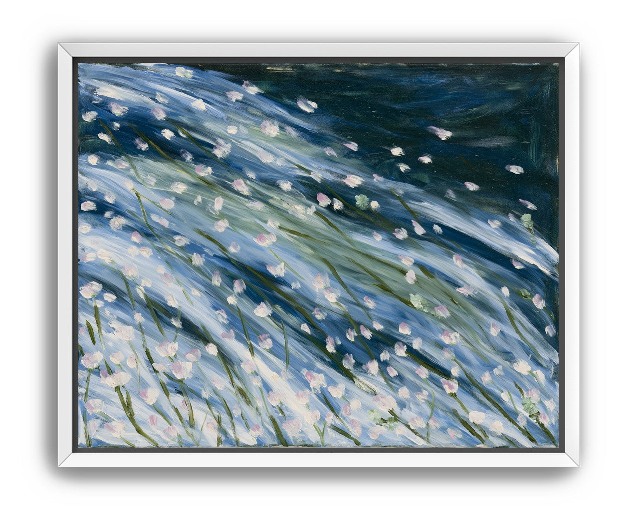 Flowers in a blue rush