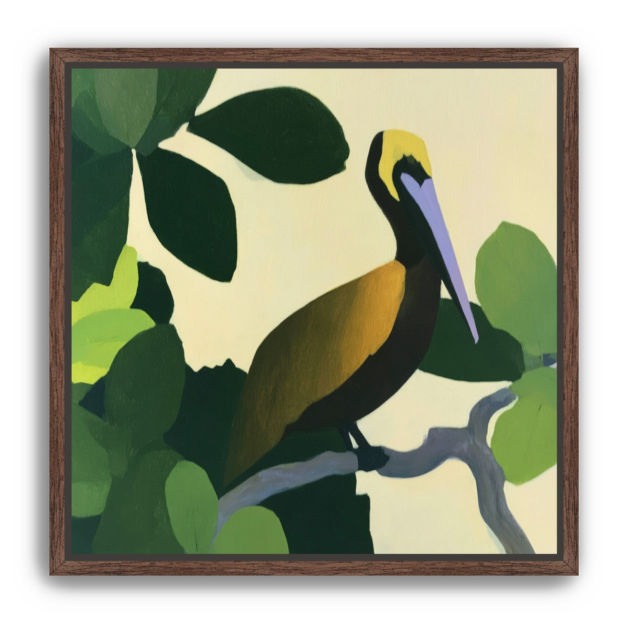 Long beak in green shade