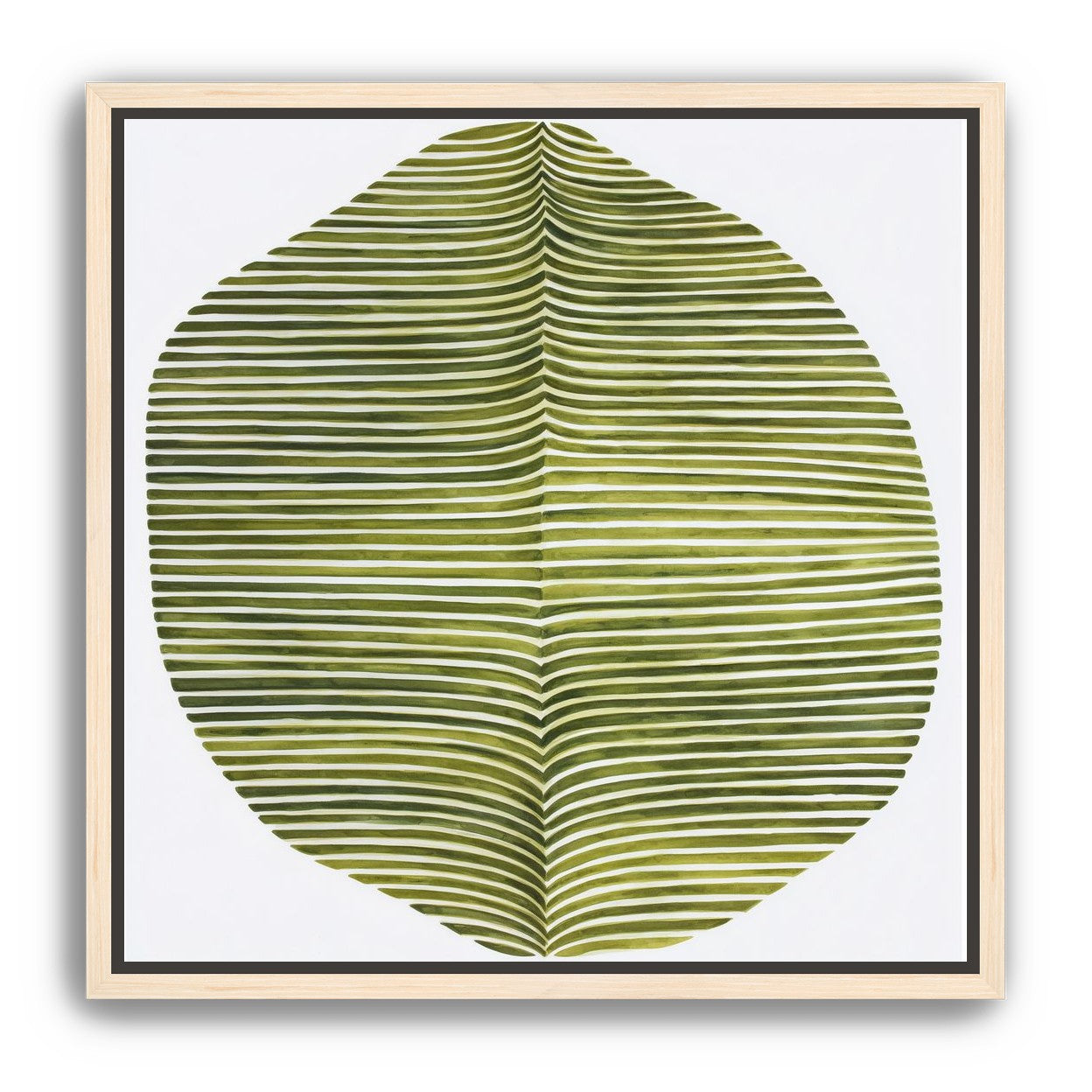 Dark green stripes crease inward