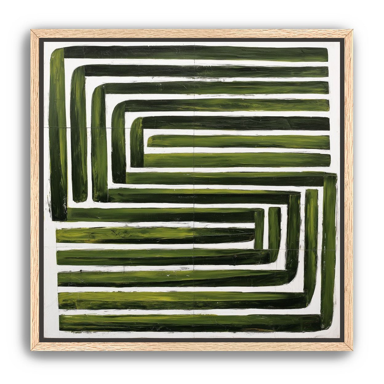 Green maze on white
