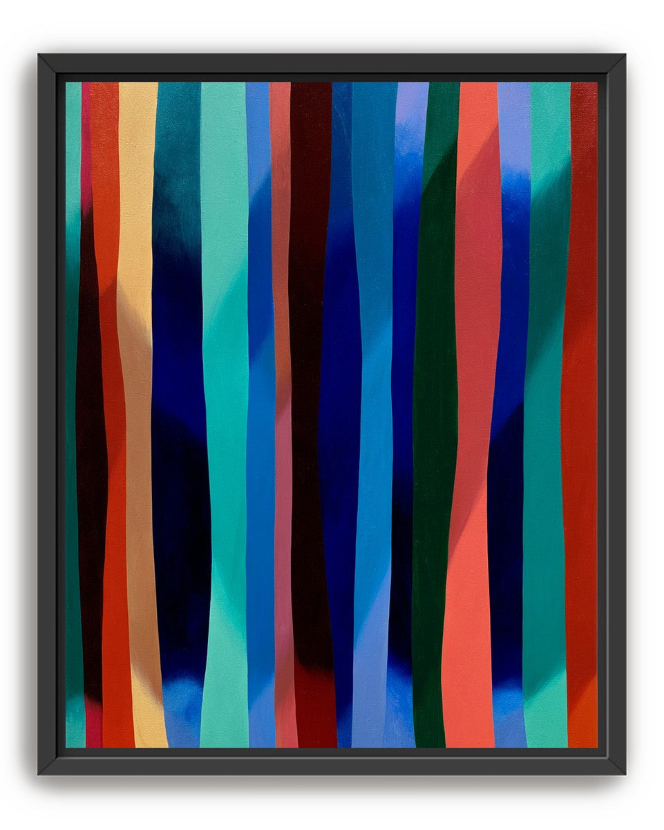 Blue shadow under bright stripes