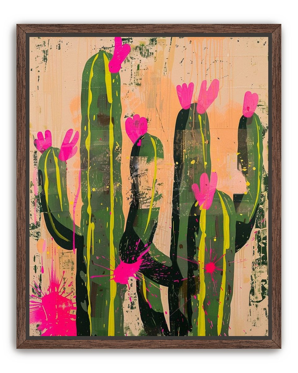 Pink blooms on cacti