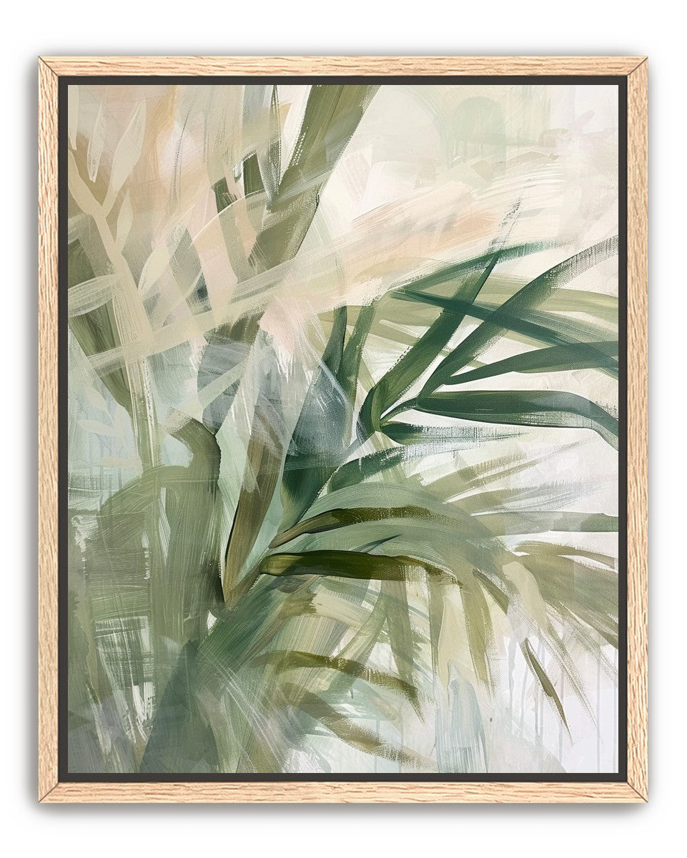 Green leaves in milky light