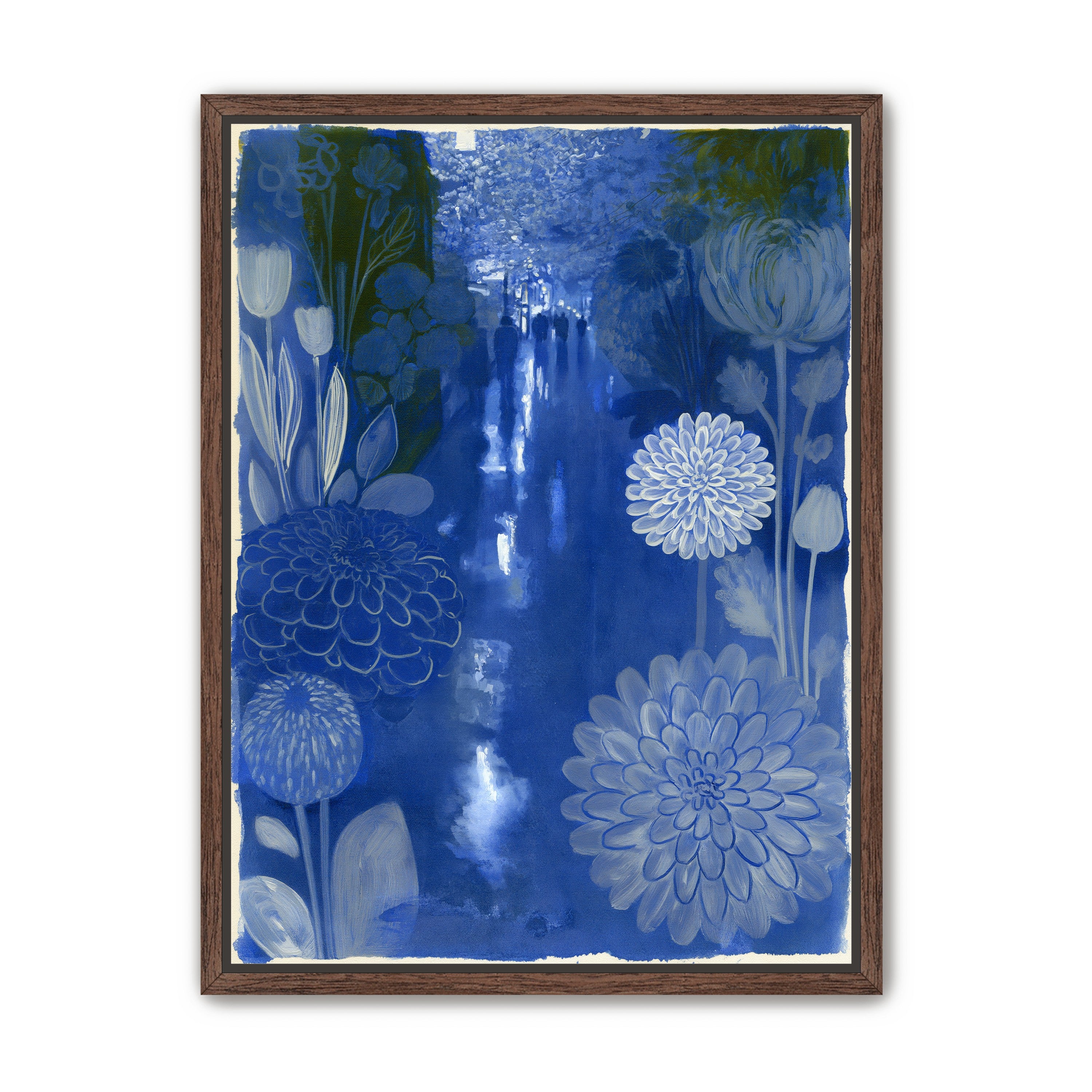 Blue garden night walk