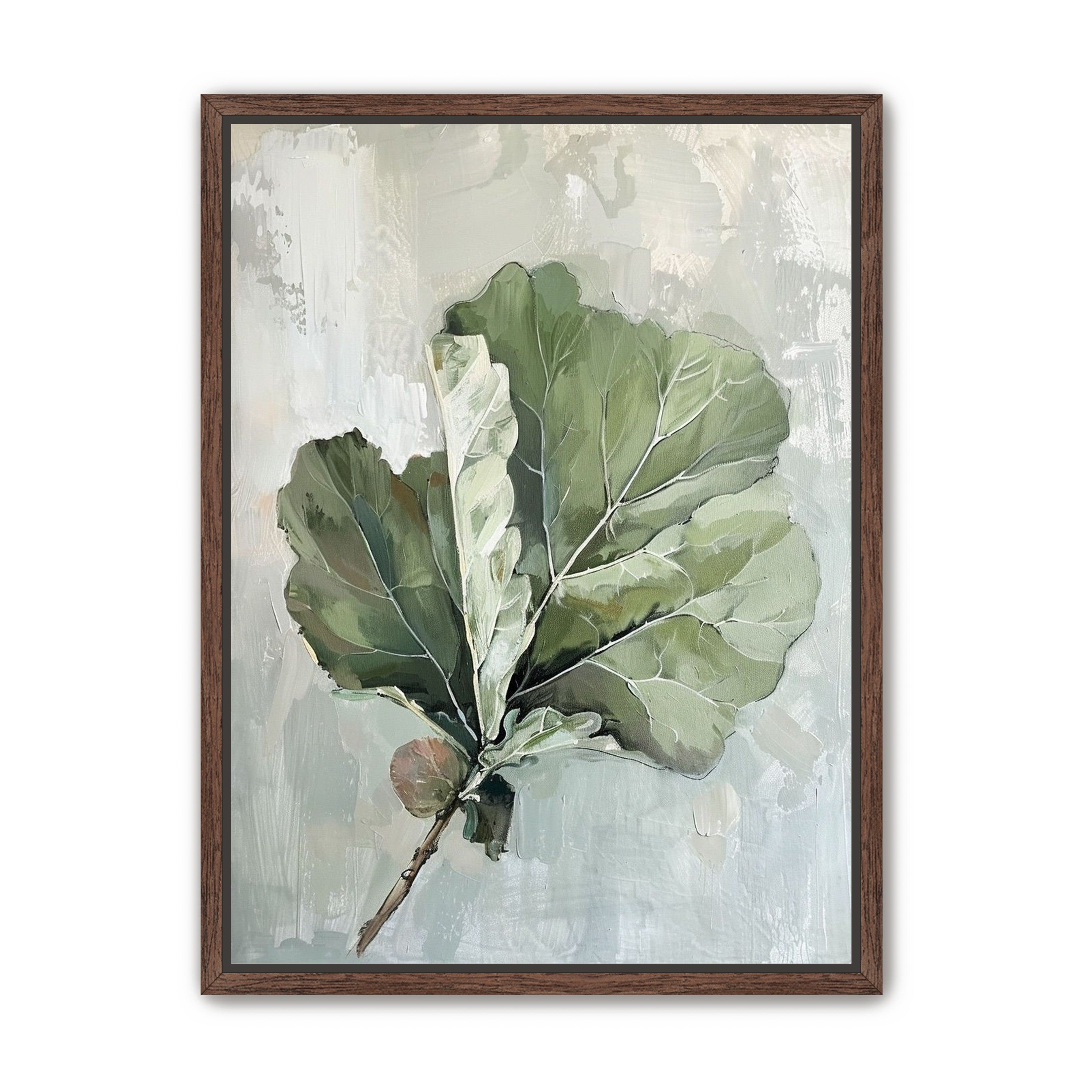 Green leaves in pale wash
