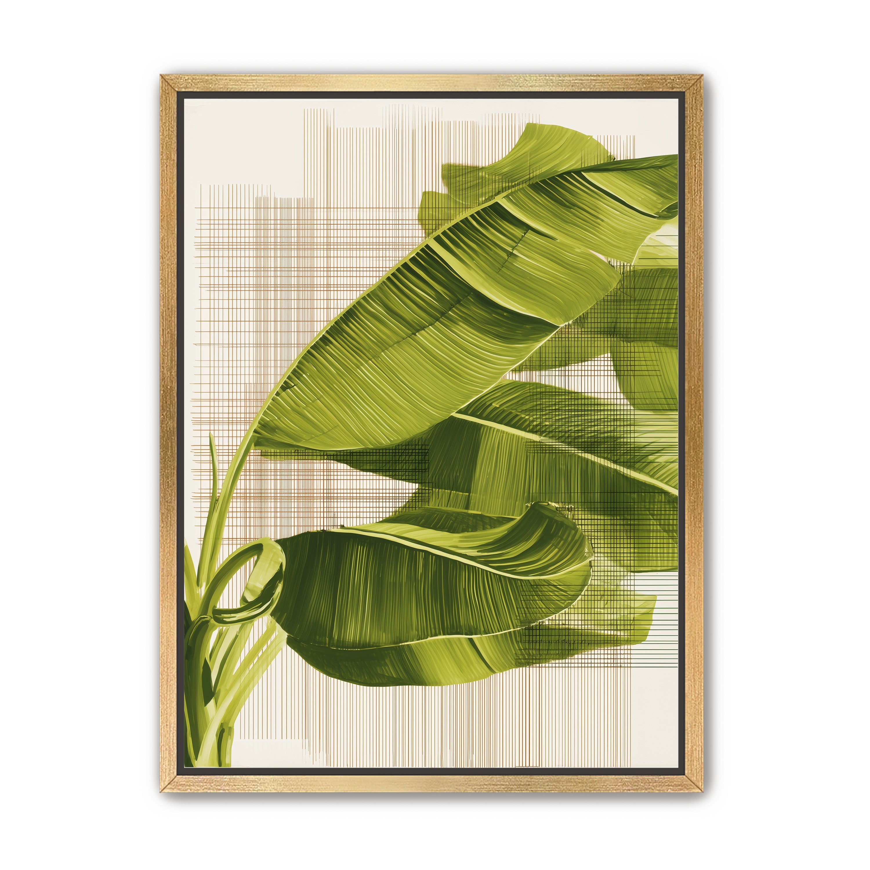 Banana leaves against the grid