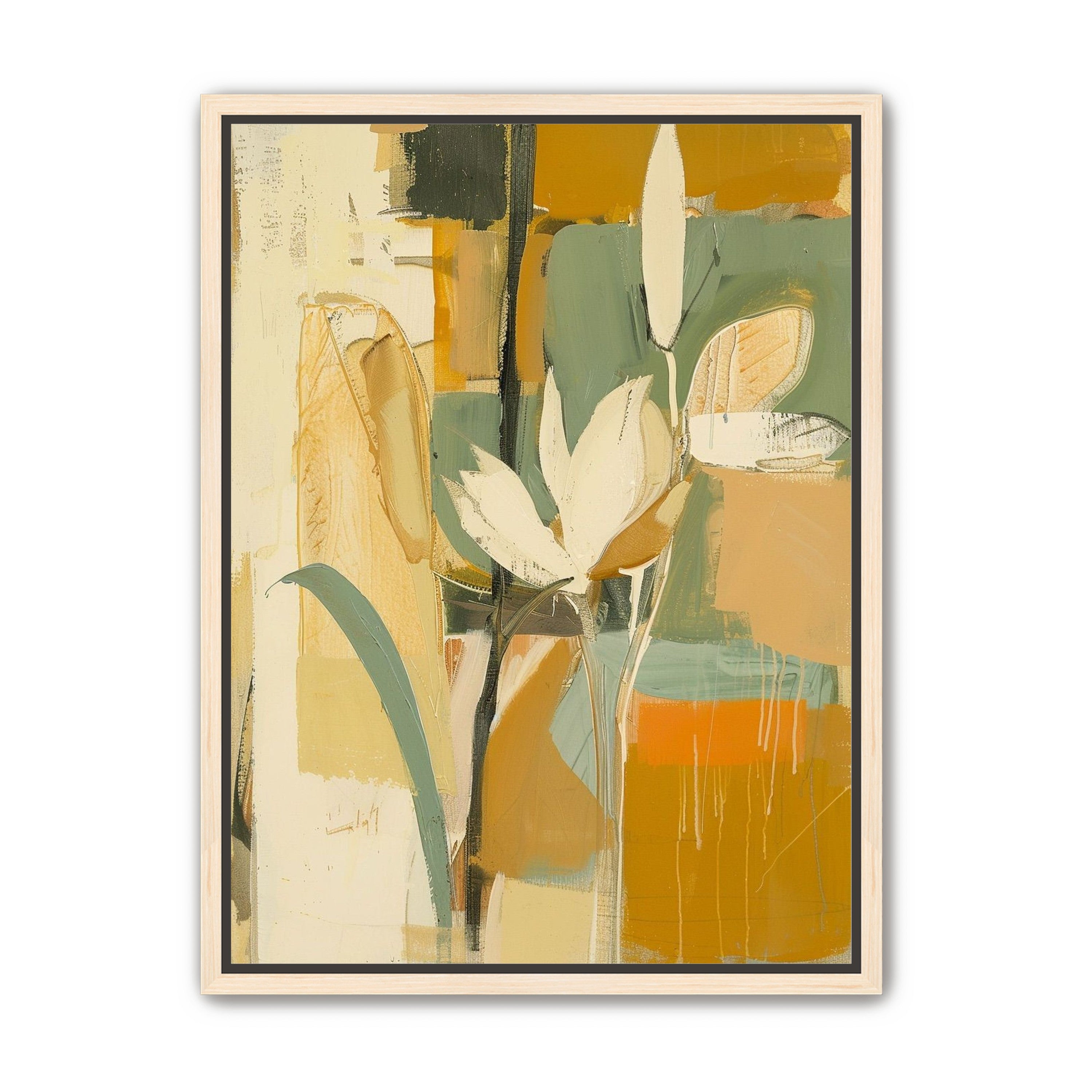 White flower in drifting ochre