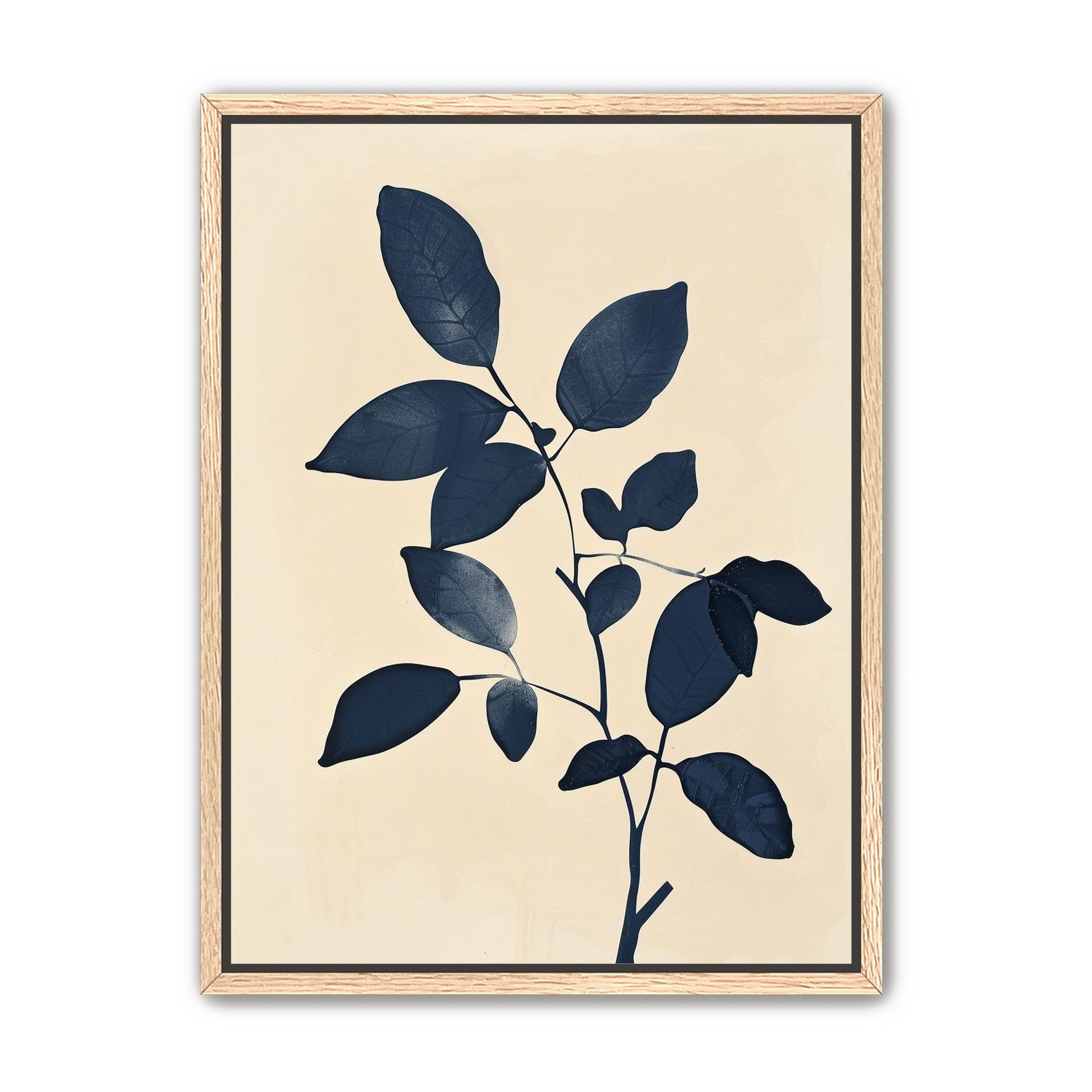 Indigo leaves on cream