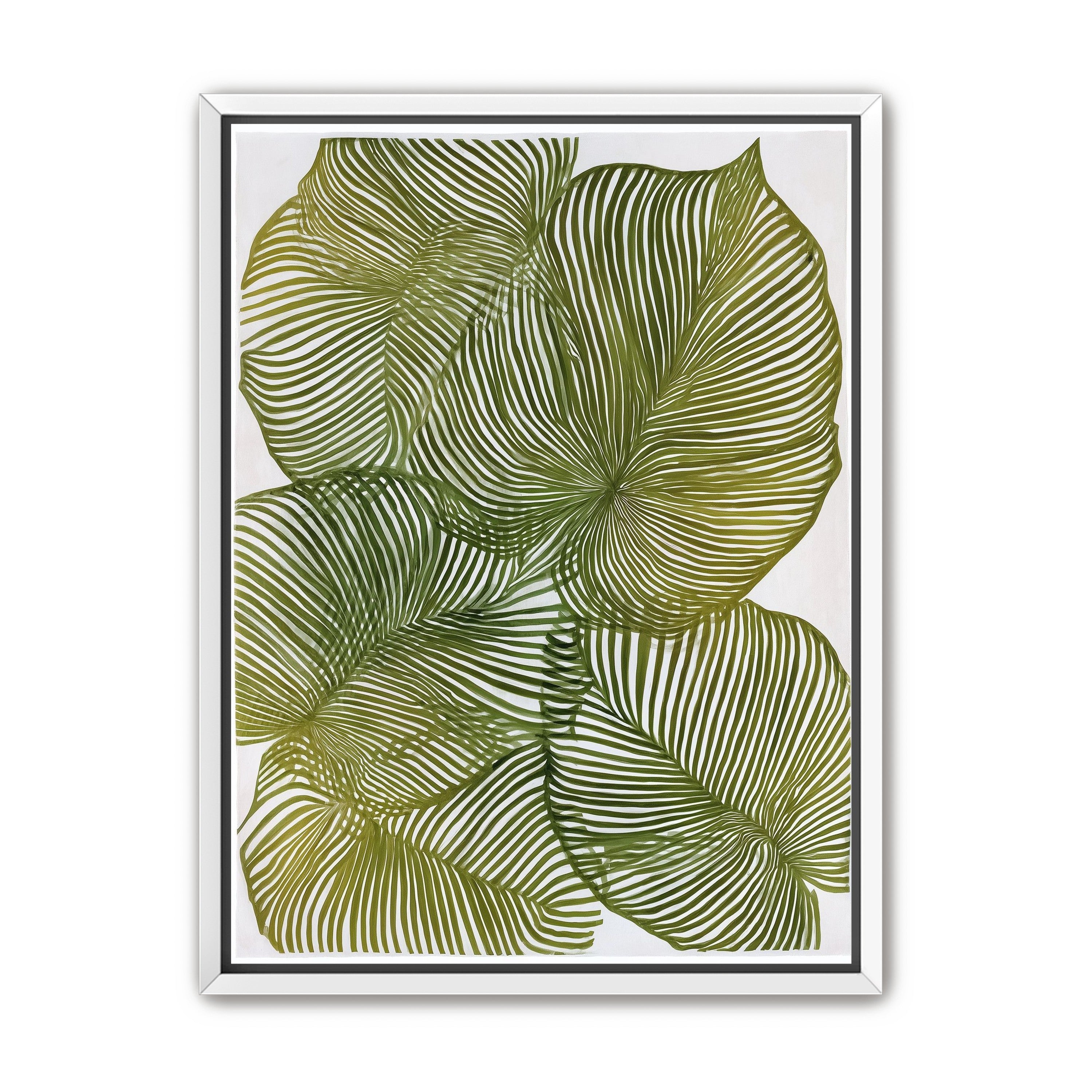 Palm leaves pressed together