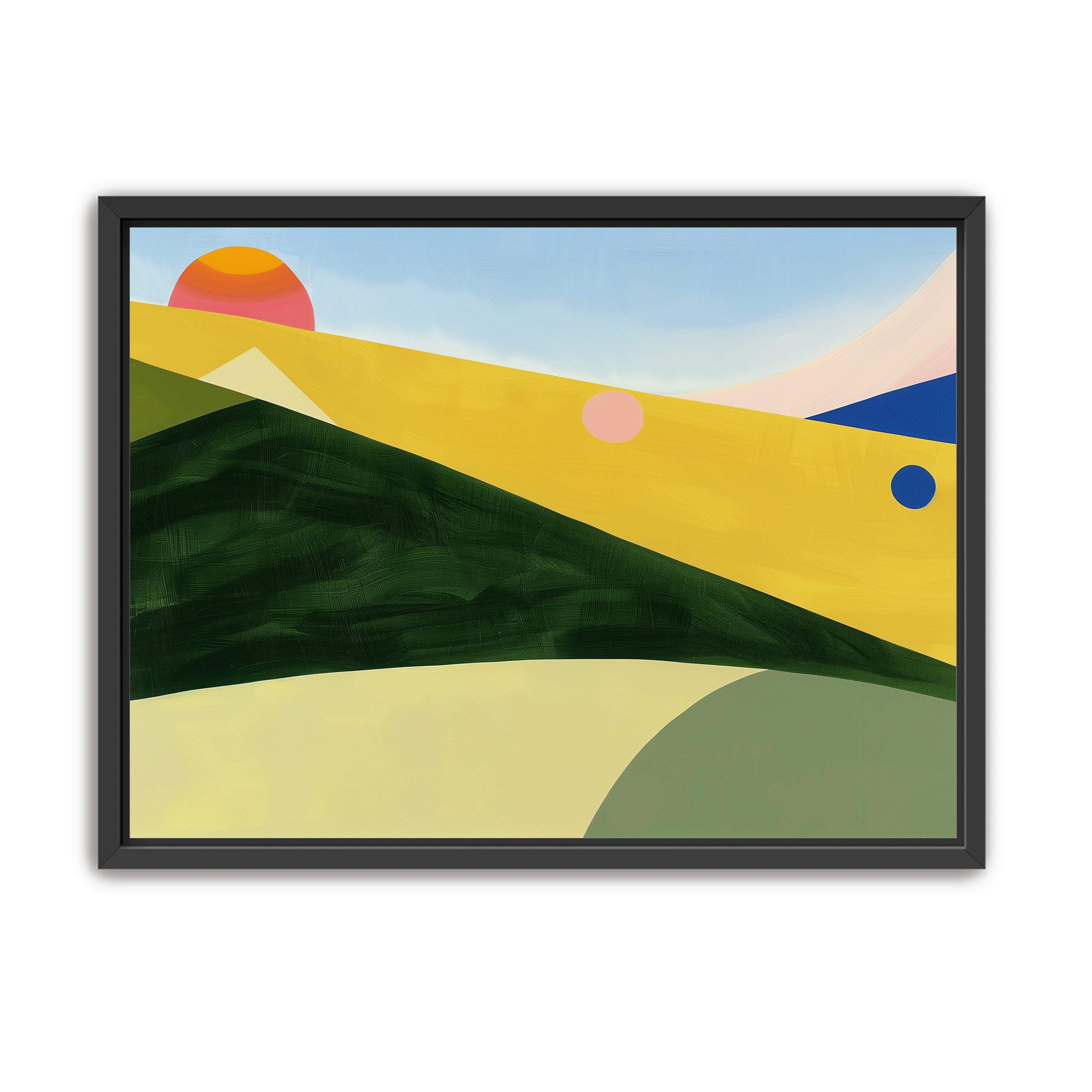 Three suns over rolling hills
