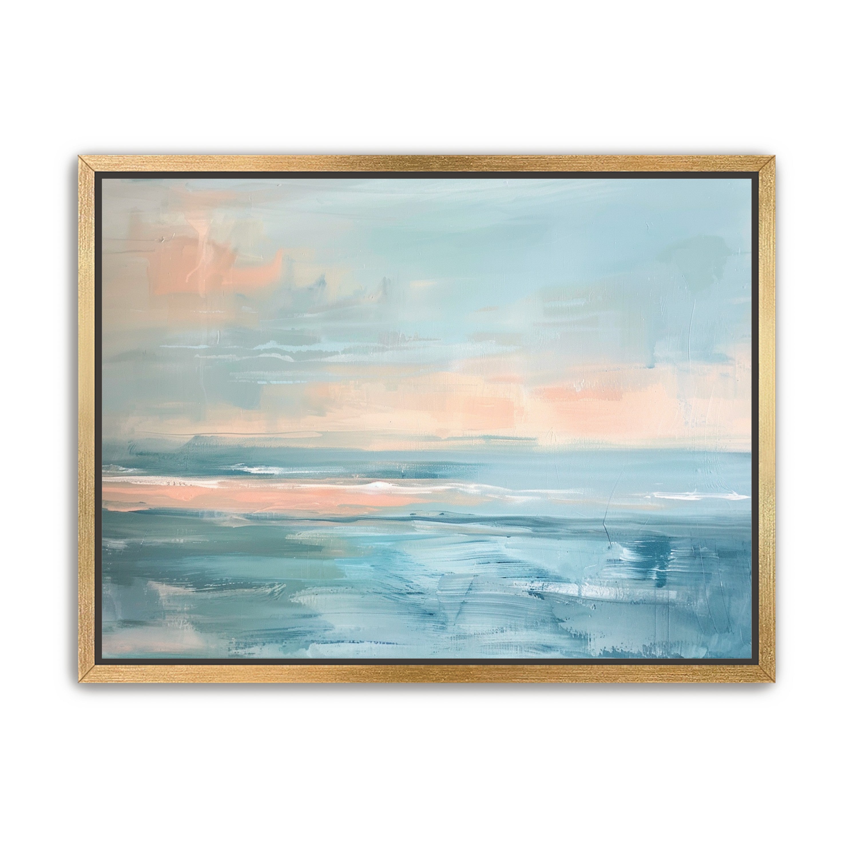 Peach light on blue sea