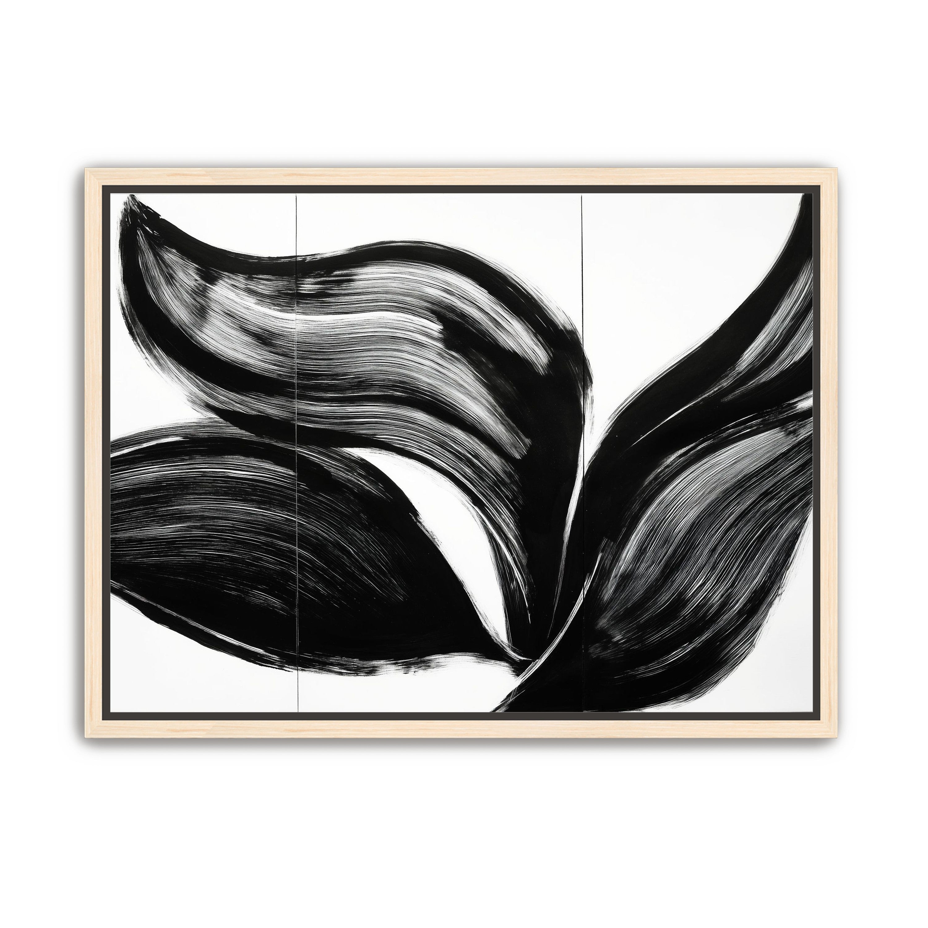 Three petals in black ink