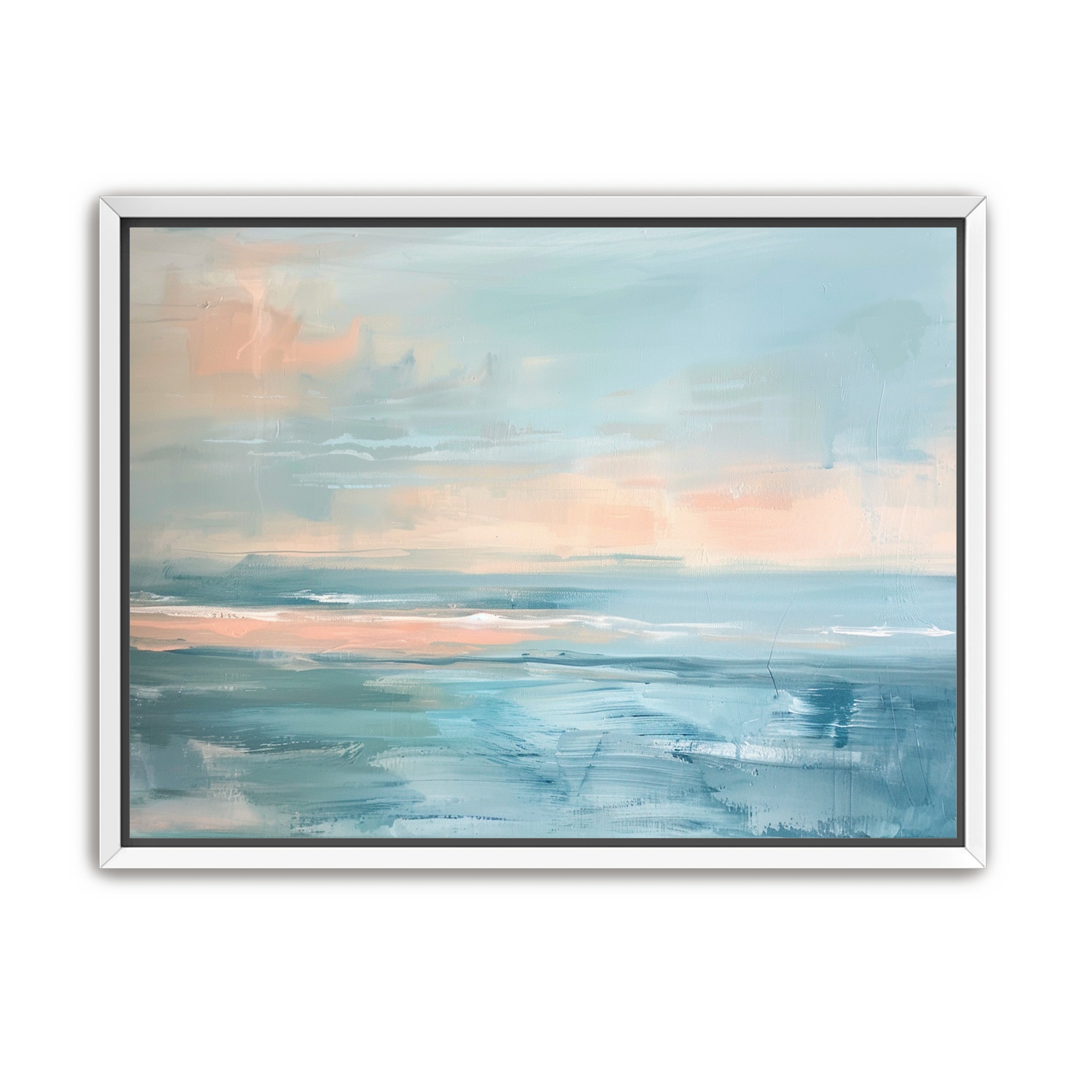 Peach light on blue sea