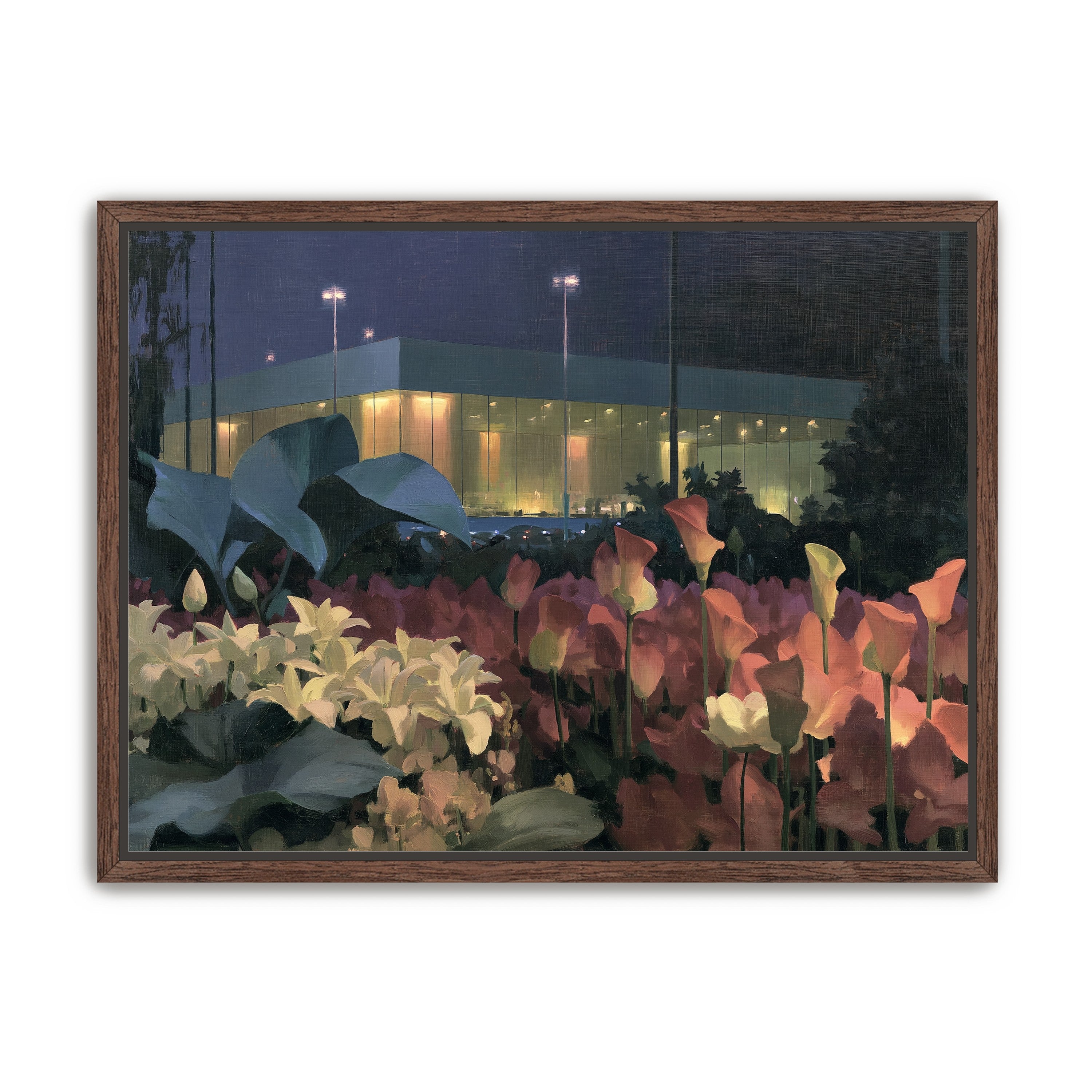 Calla lilies by the glass hall