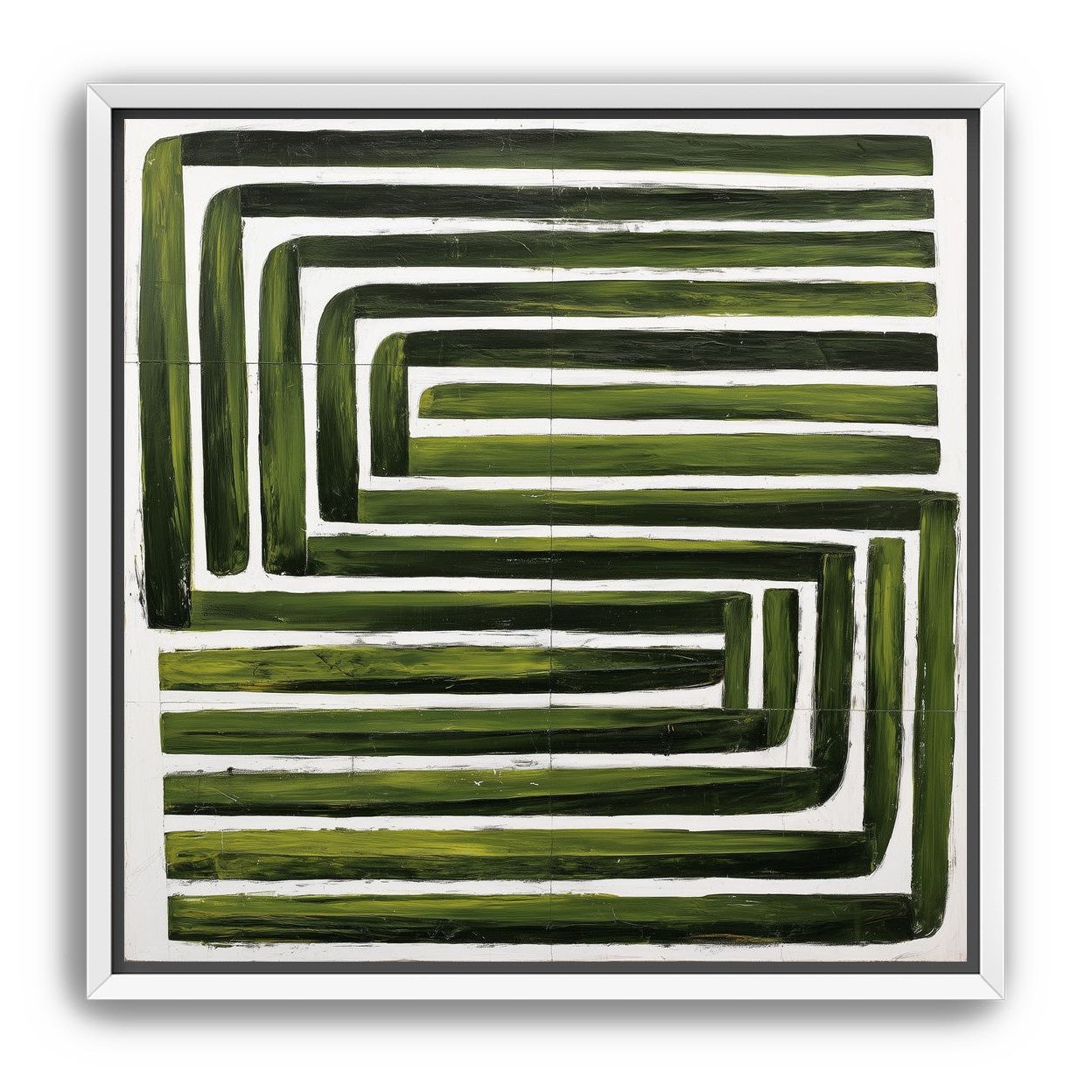 Green maze on white