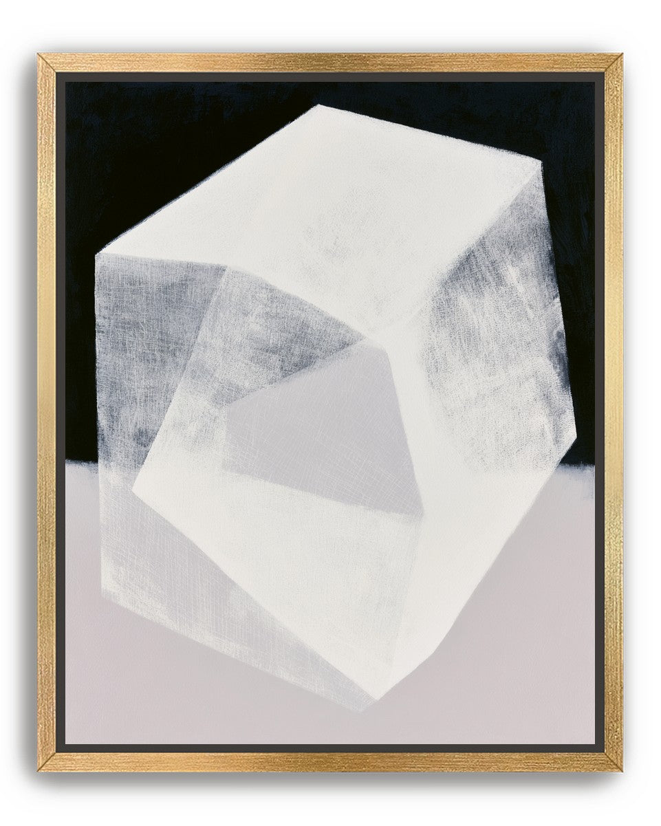 Milkwhite facets in deep black