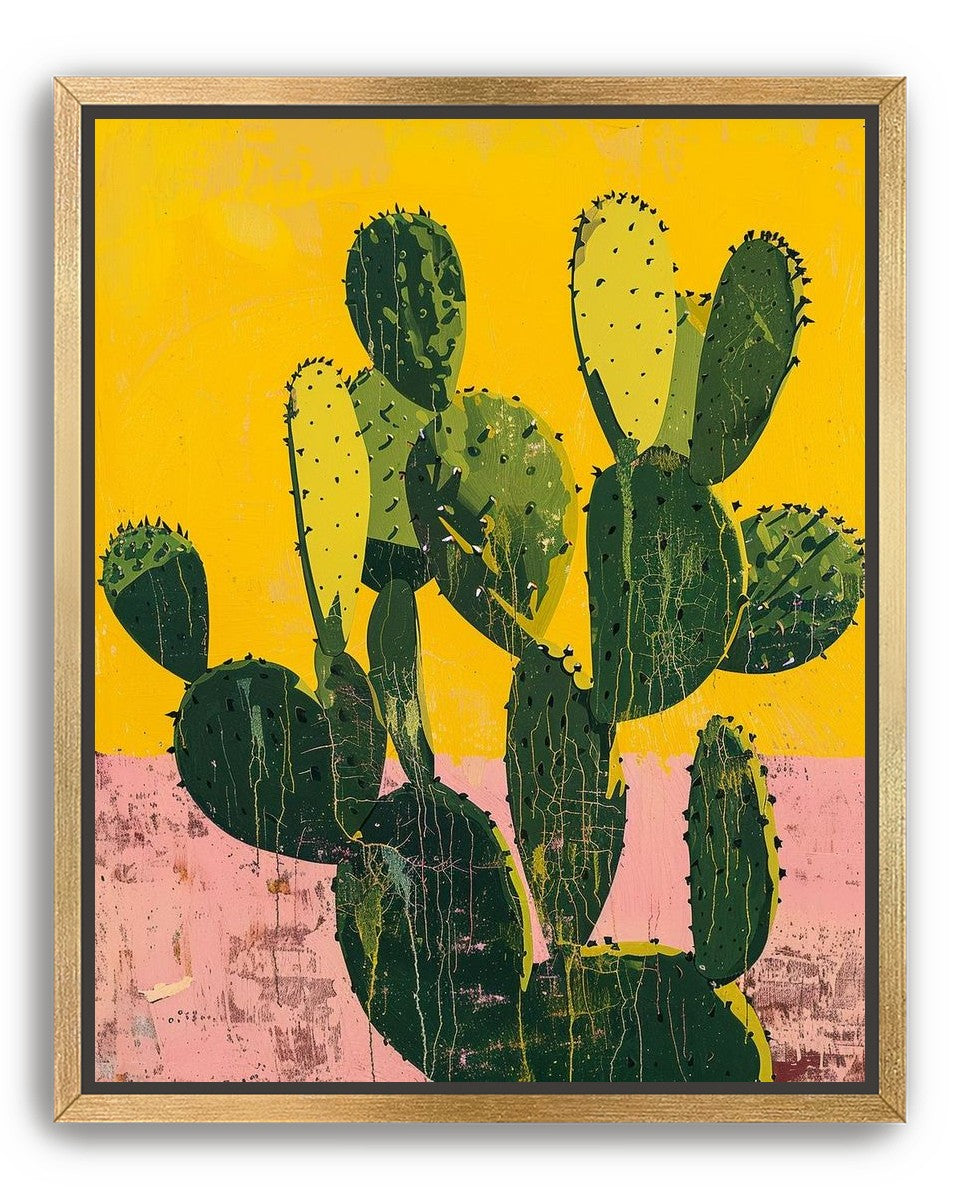 Green pads in yellow sky