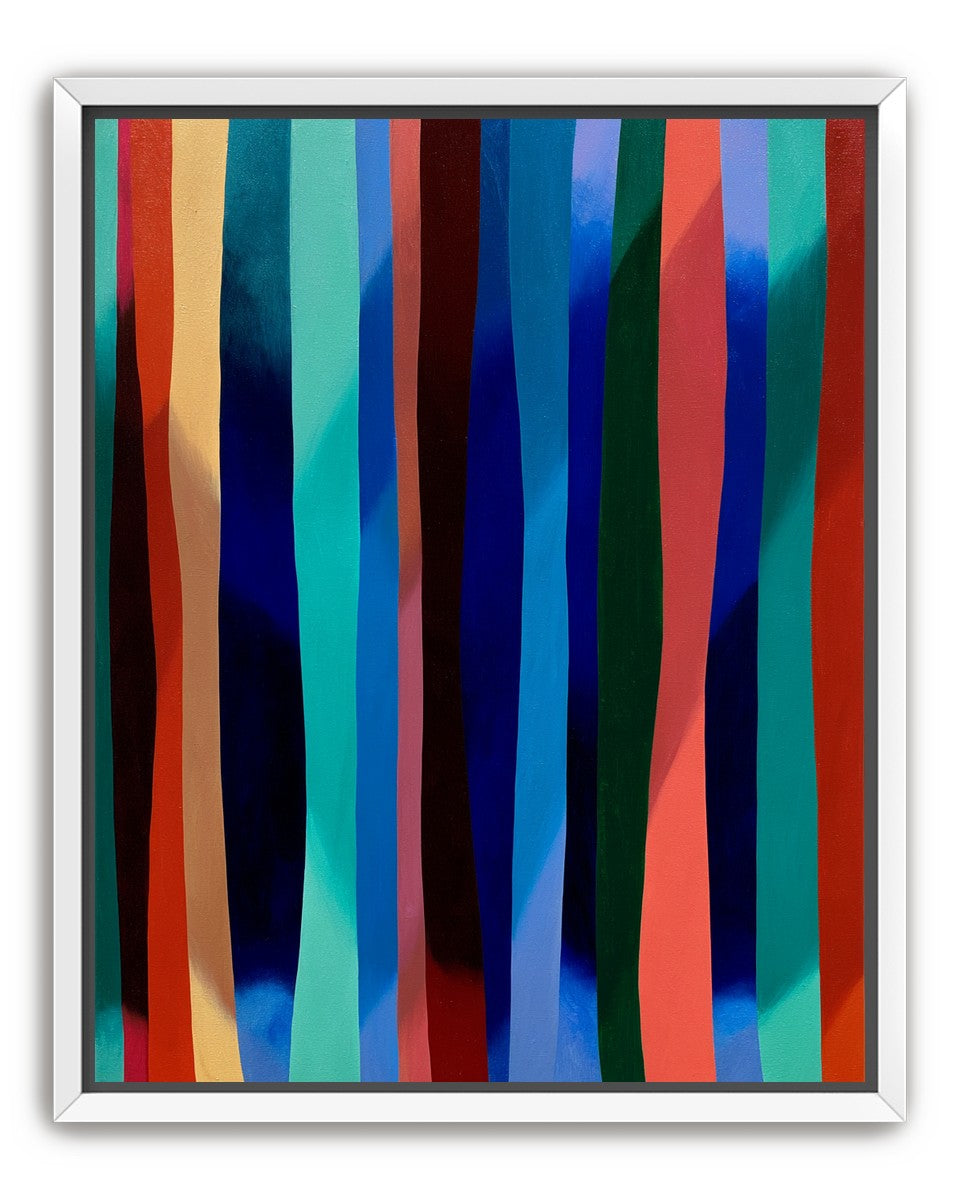 Blue shadow under bright stripes