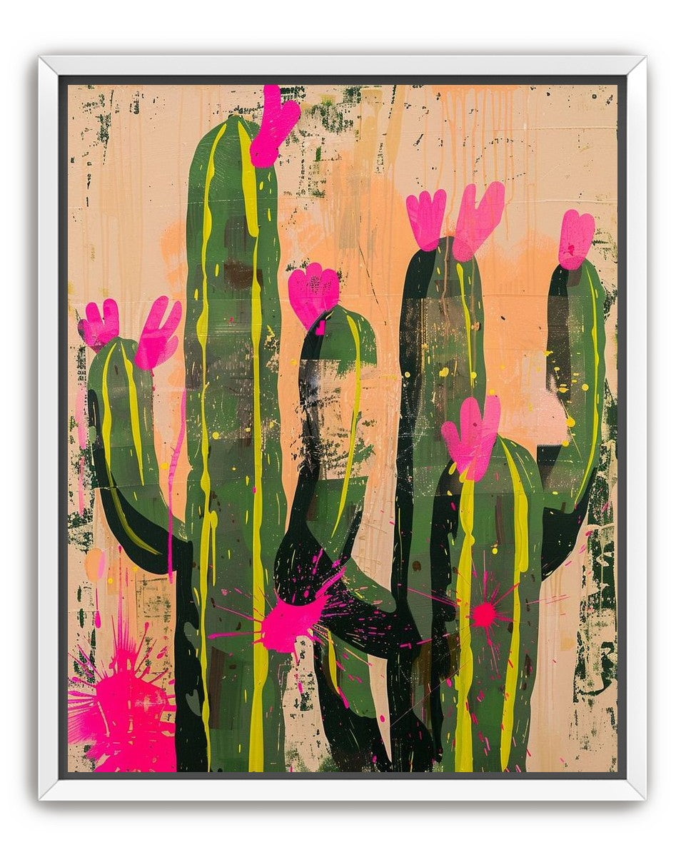 Pink blooms on cacti