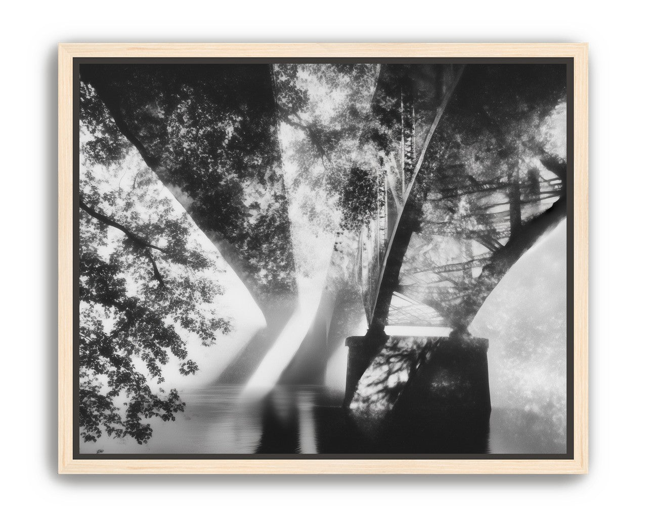 Steel Bridge Over a Slow River in Sunlight