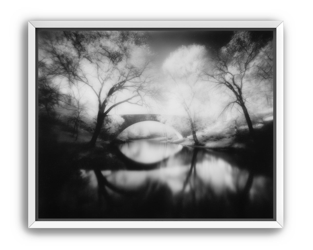Bridge in a washed sky