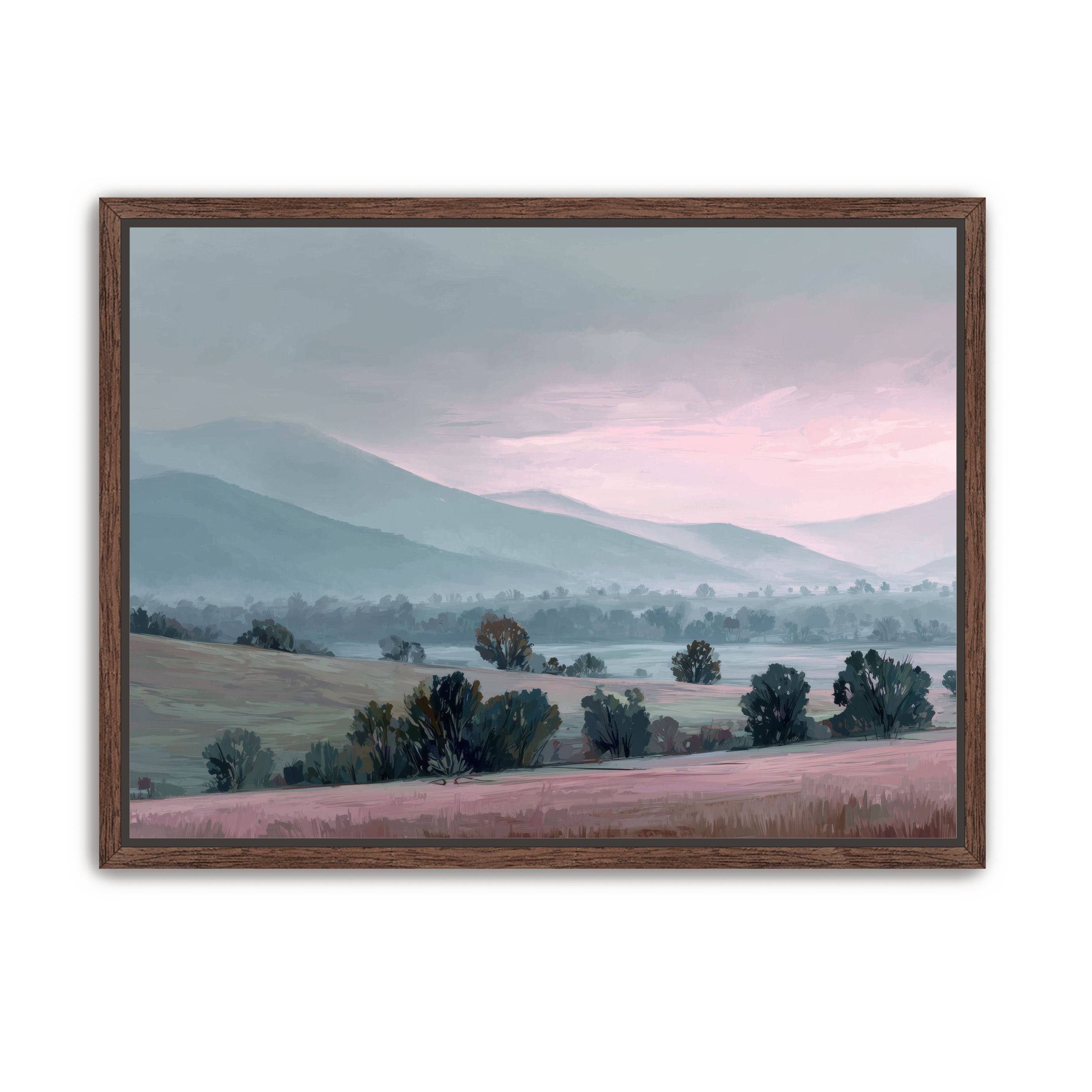 Low Hills Fading into Mist