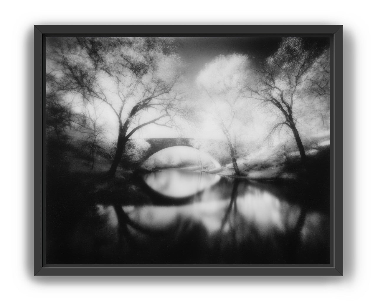 Bridge in a washed sky