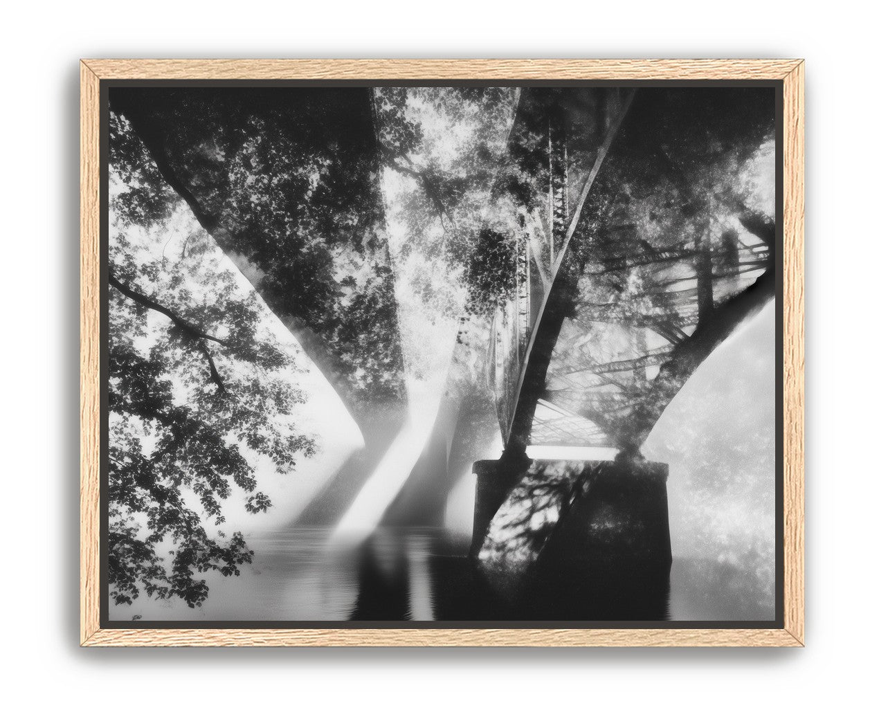 Steel Bridge Over a Slow River in Sunlight