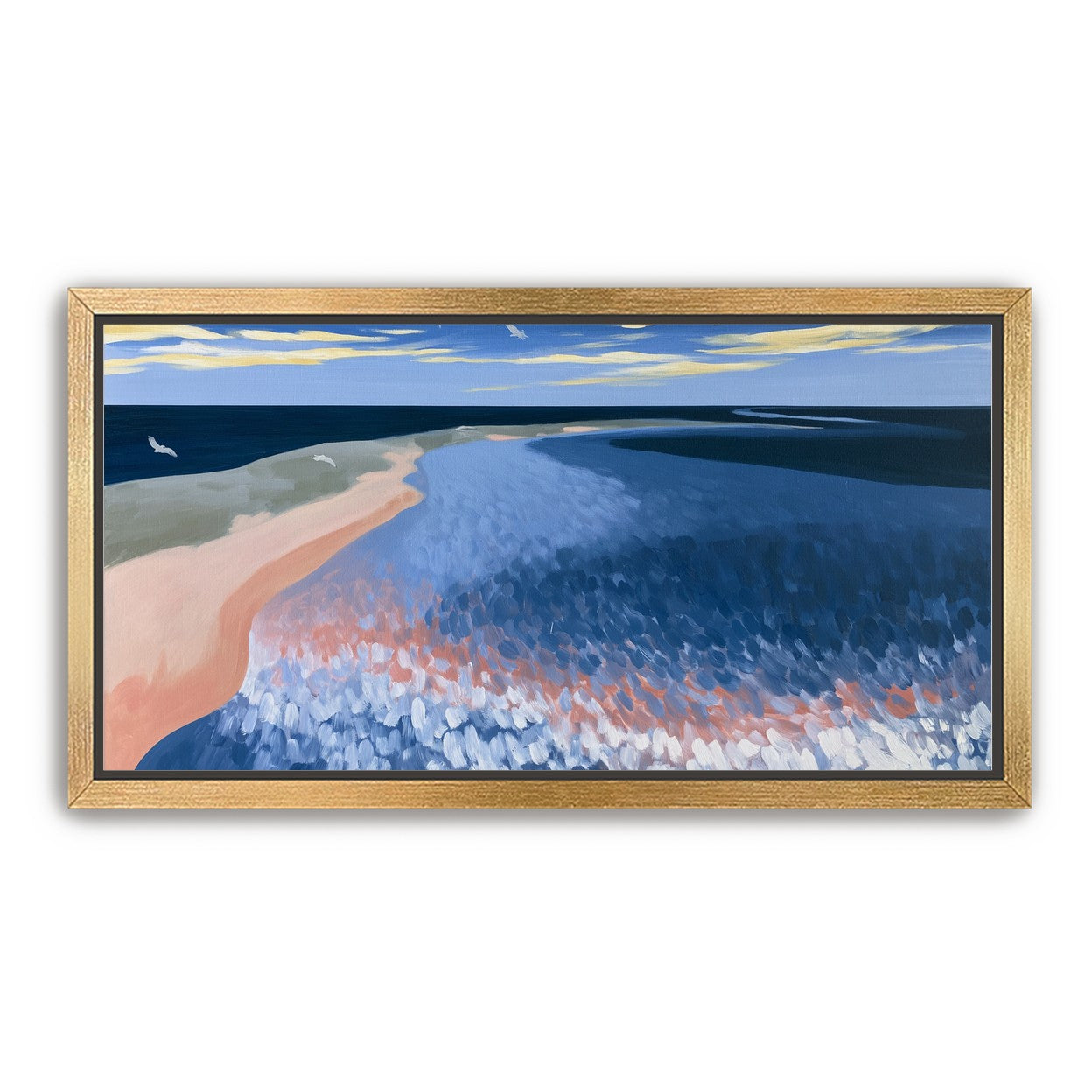 Pale sand in blue water