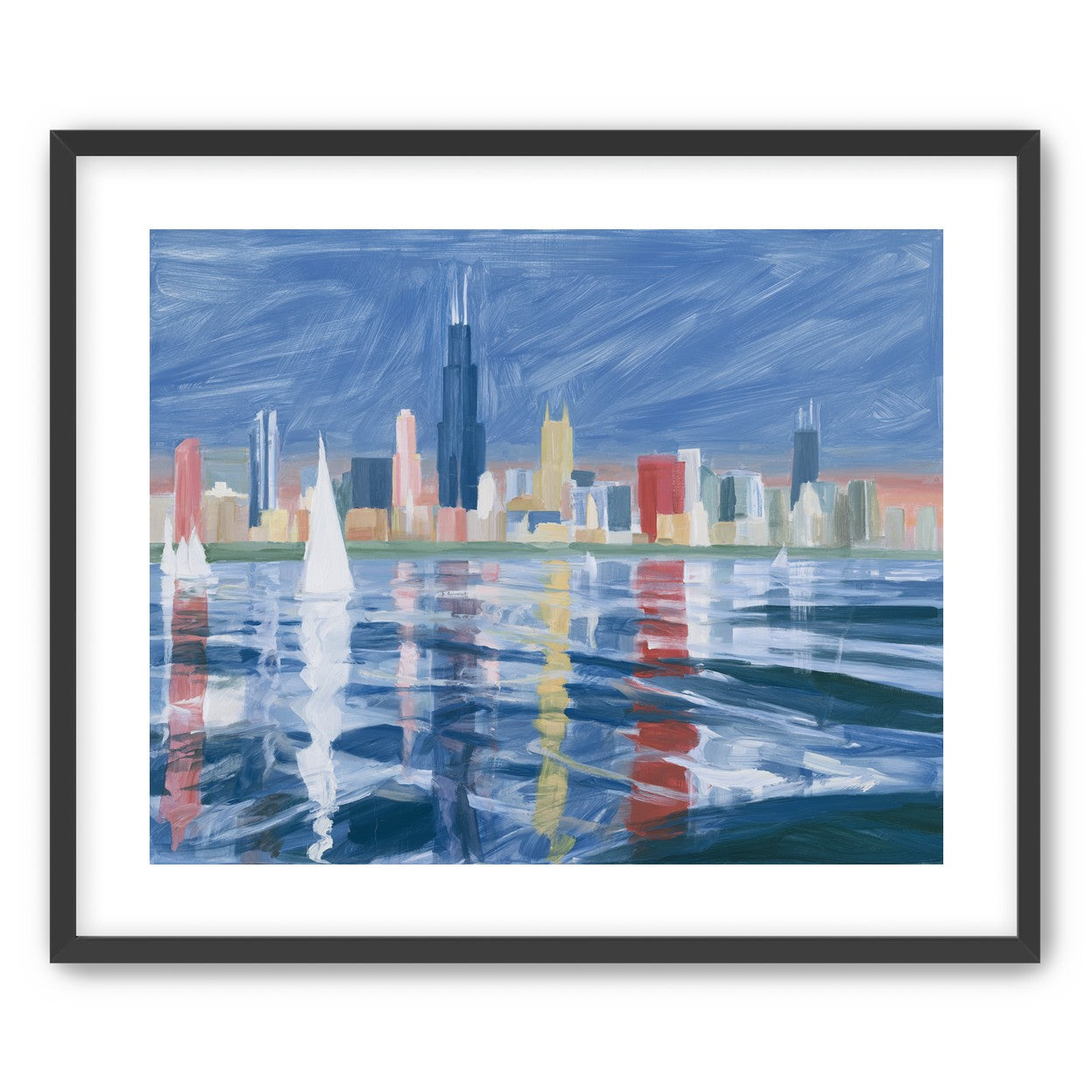 Sailboats before the skyline