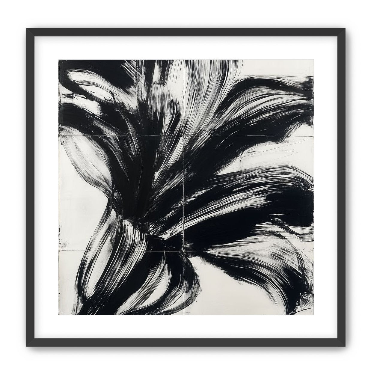 Black surge on white grid