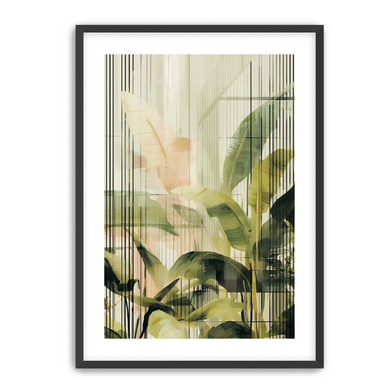 Green leaves in peach light