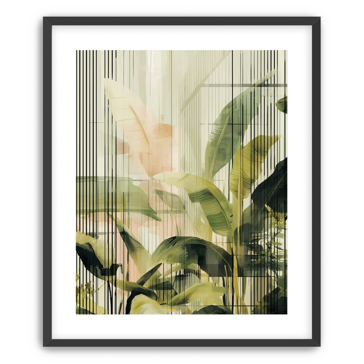 Green leaves in peach light
