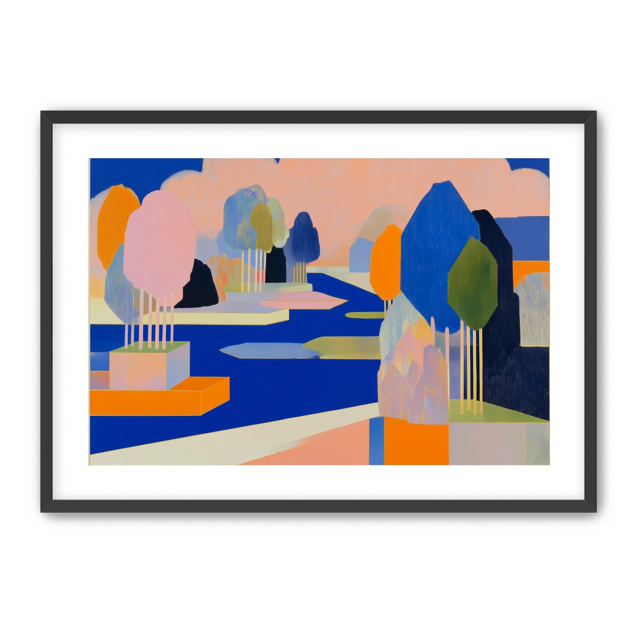 Trees among the blue bends