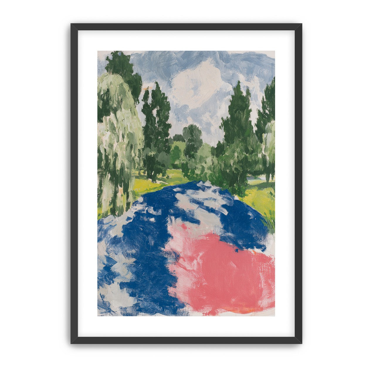 Pink glare on the river