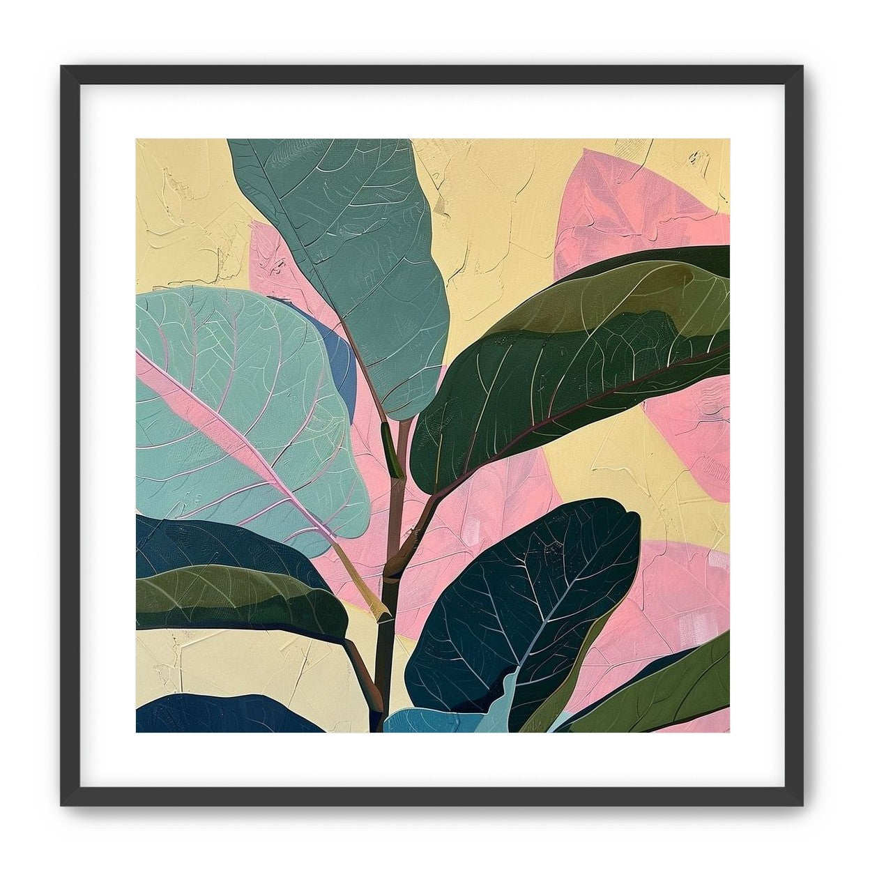 Leaves leaning into pink light