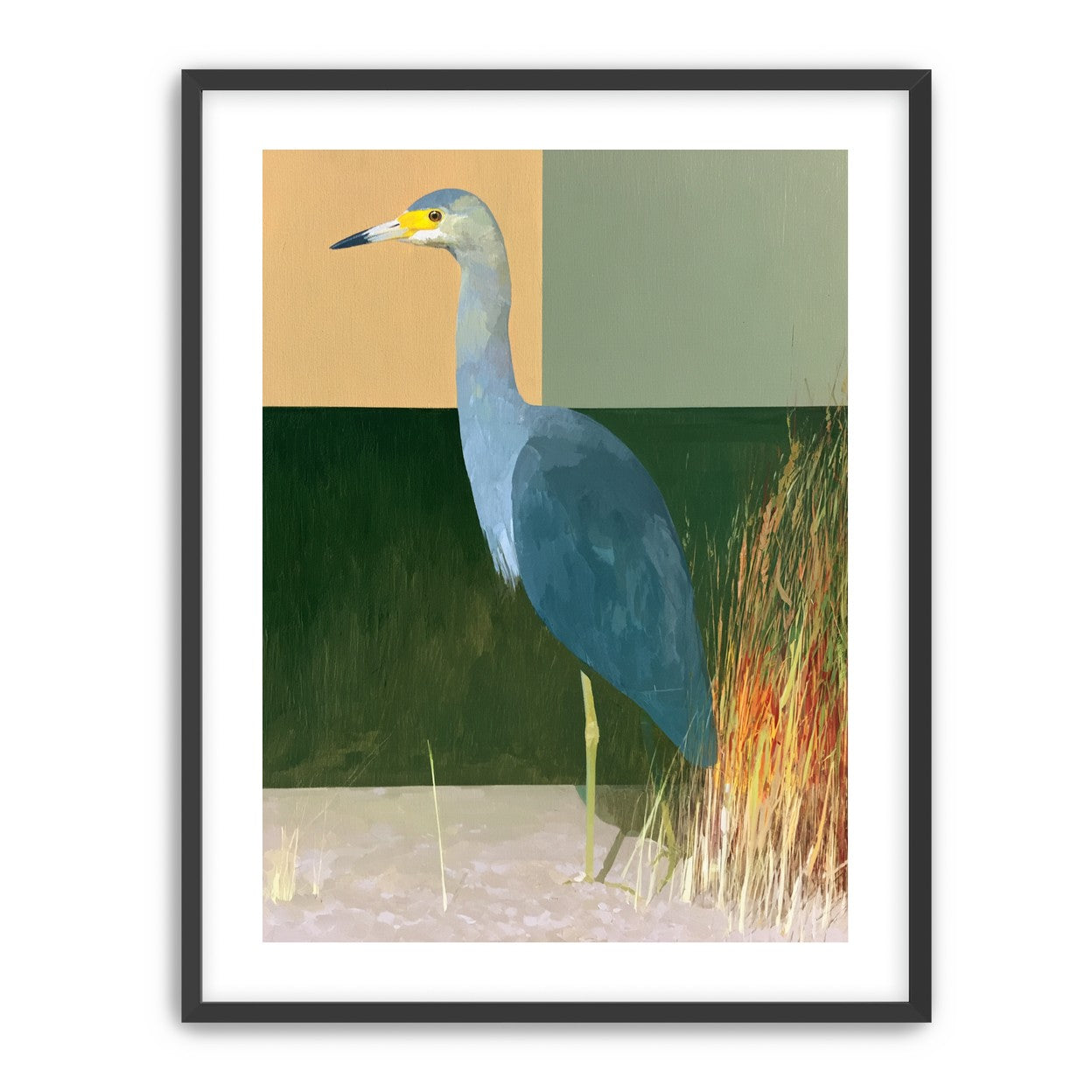 A heron beside the reeds