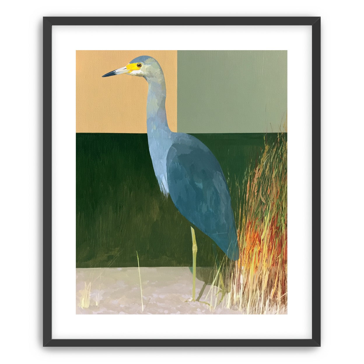 A heron beside the reeds