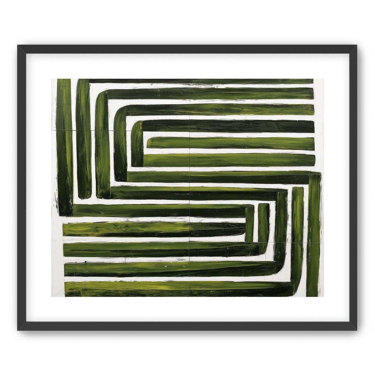 Green maze on white